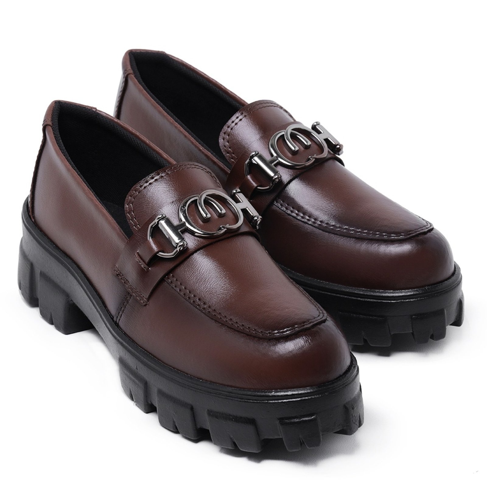 Imagem principal Mocassim Feminino Tratorado Café Bridão Estiloso Santa Rosa café rosa