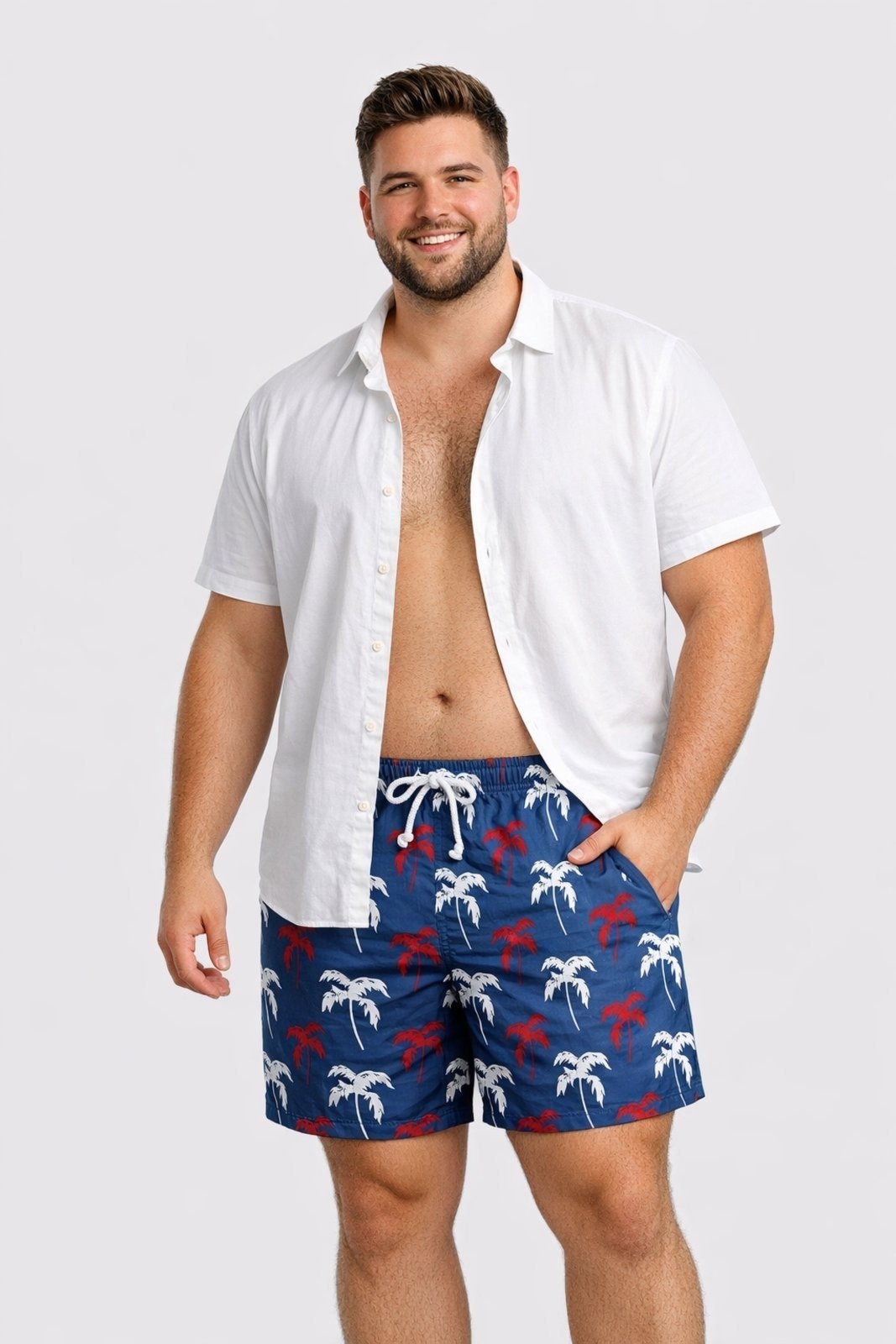 Imagem principal Bermuda Plus Size D Bell Outlet Fashion Estampa Palmeiras D BELL OUTLET FASHION rosa