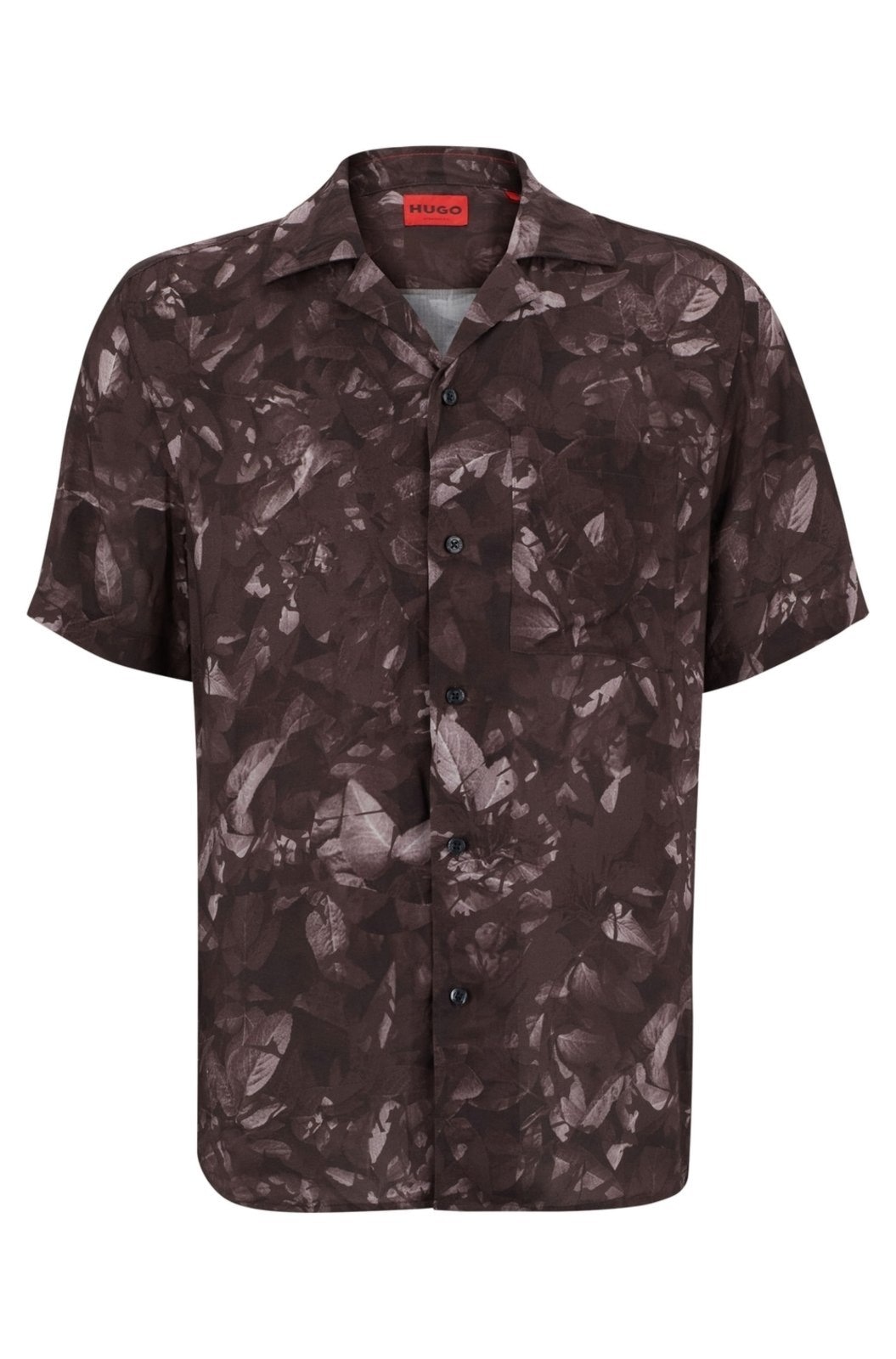 Imagem principal Camisa Manga Curta Oversized Com Estampa Floral HUGO marrom