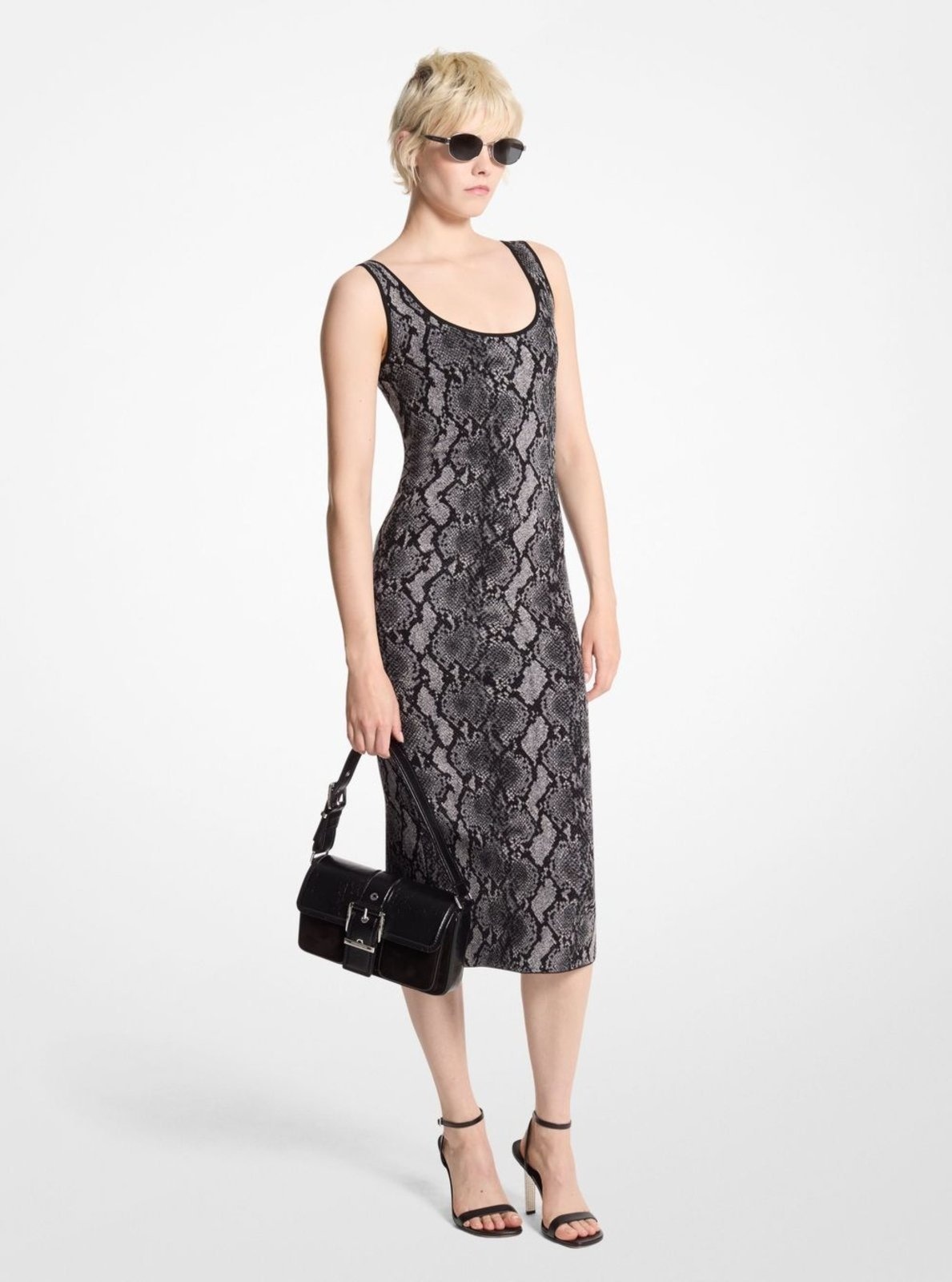 Imagem principal Vestido Midi De Jacquard Mf482kgf58001 Michael Kors preto