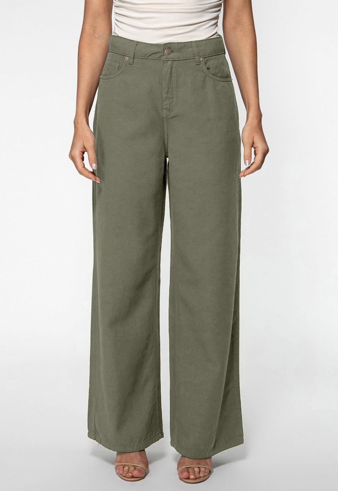 Imagem principal Calça Guess Wide Leg Lyocel Musgo Guess verde