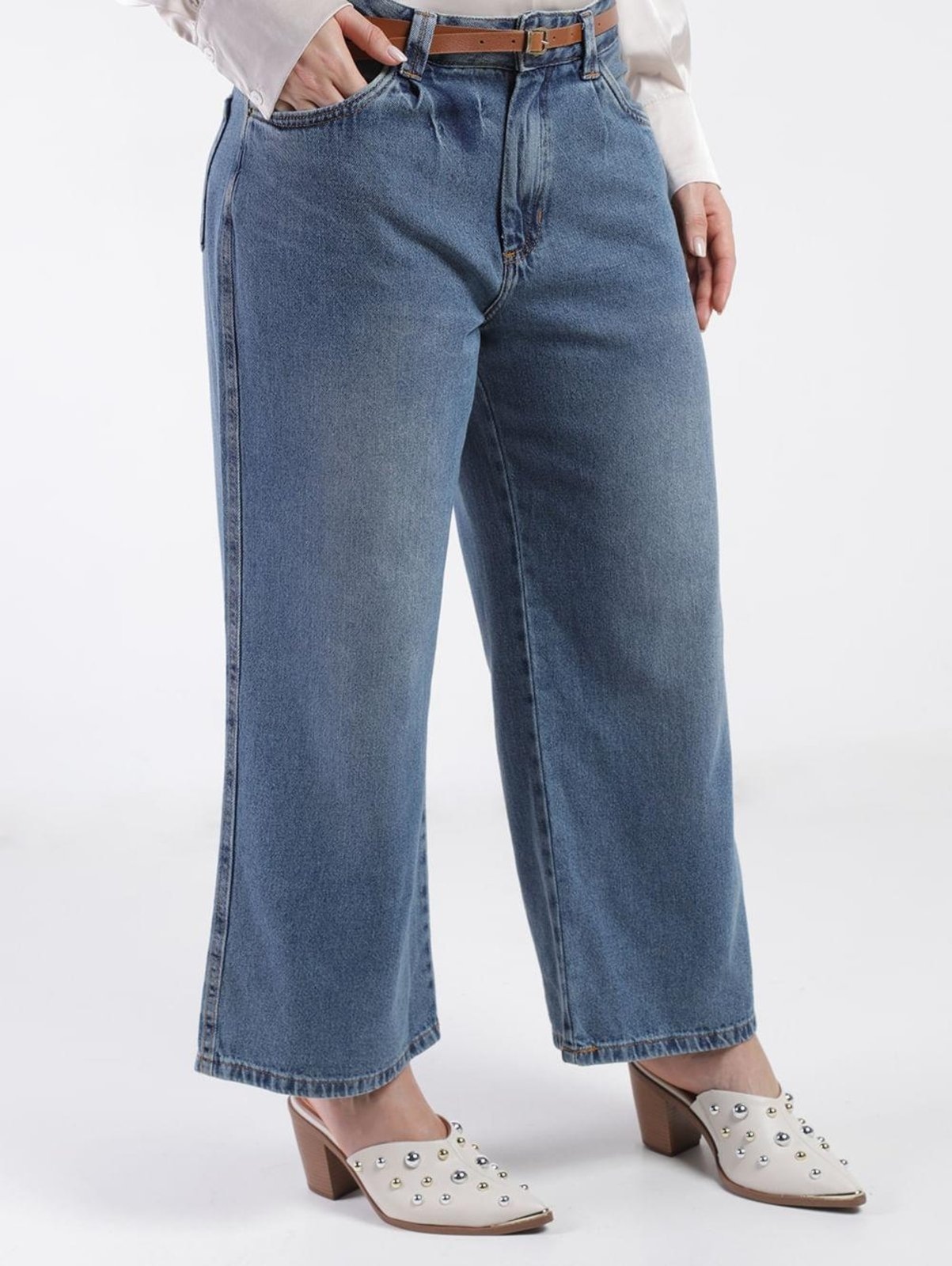 Imagem principal Calça Jeans Wide Cropped Autentique Feminina Autentique azul