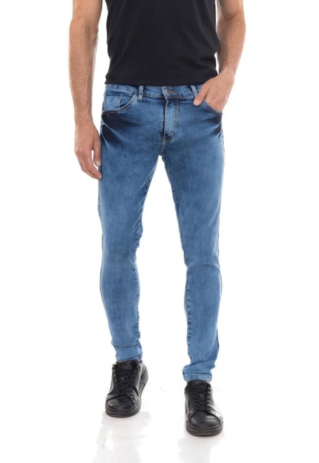 Imagem principal Calça Jeans Masculina Tempo Hábil Skinny Estone Blue Premium 5 Estilo azul blue
