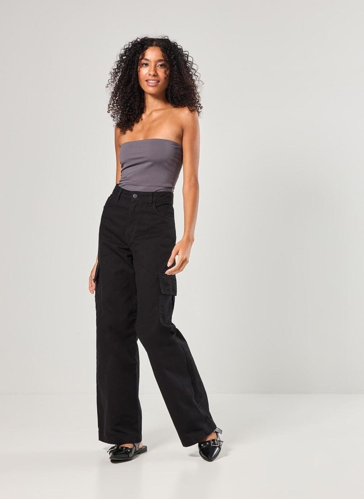 Imagem principal Calça Wide Leg Cargo Cintura Alta Youcom multicolorido