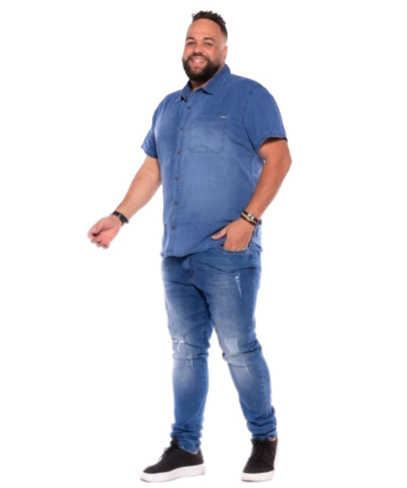 Imagem principal Calça Masculina Jeans Plus Skinny Razon Jeans azul marinho