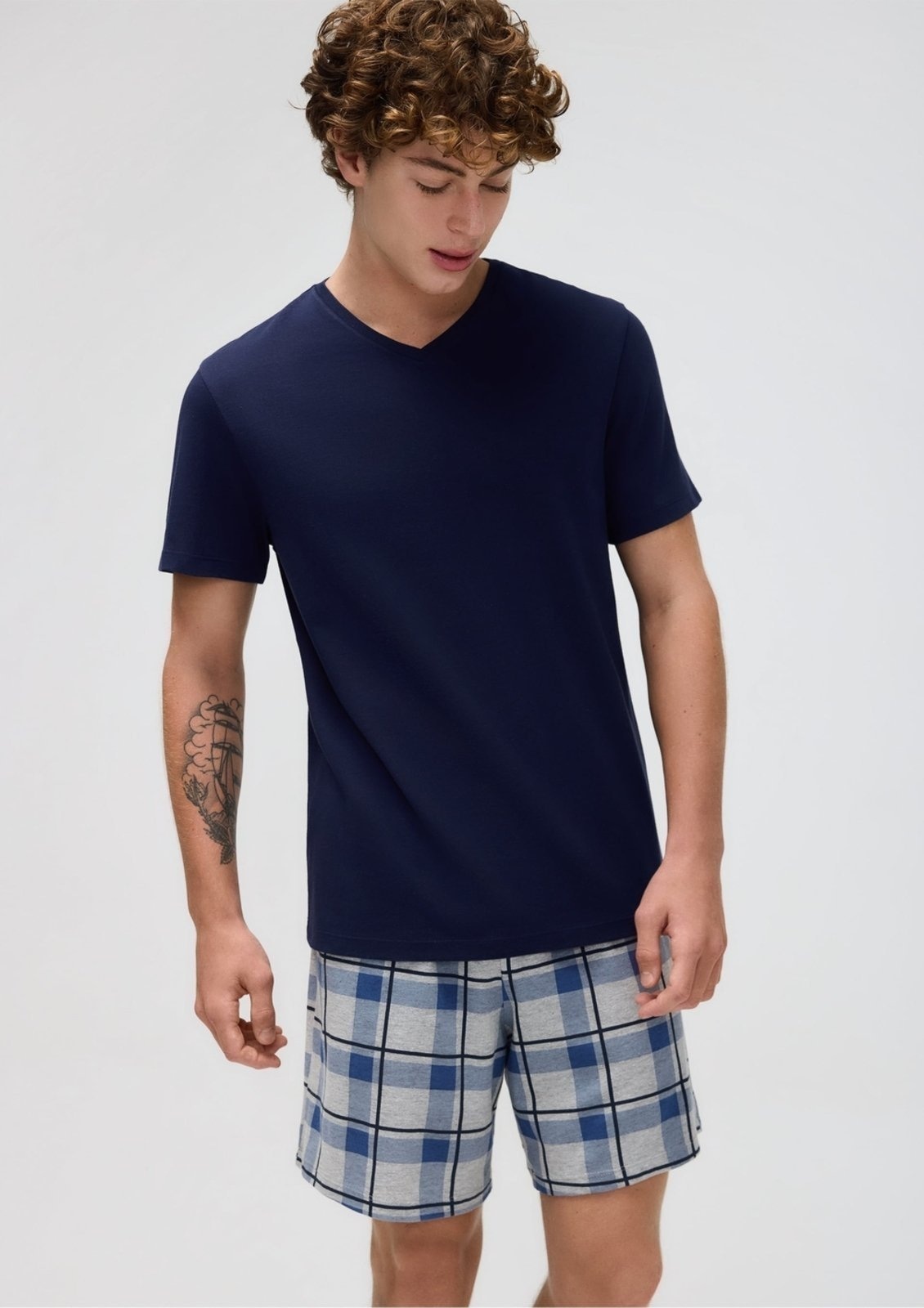 Imagem principal Pijama Curto Masculino Com Samba Canção Hering azul