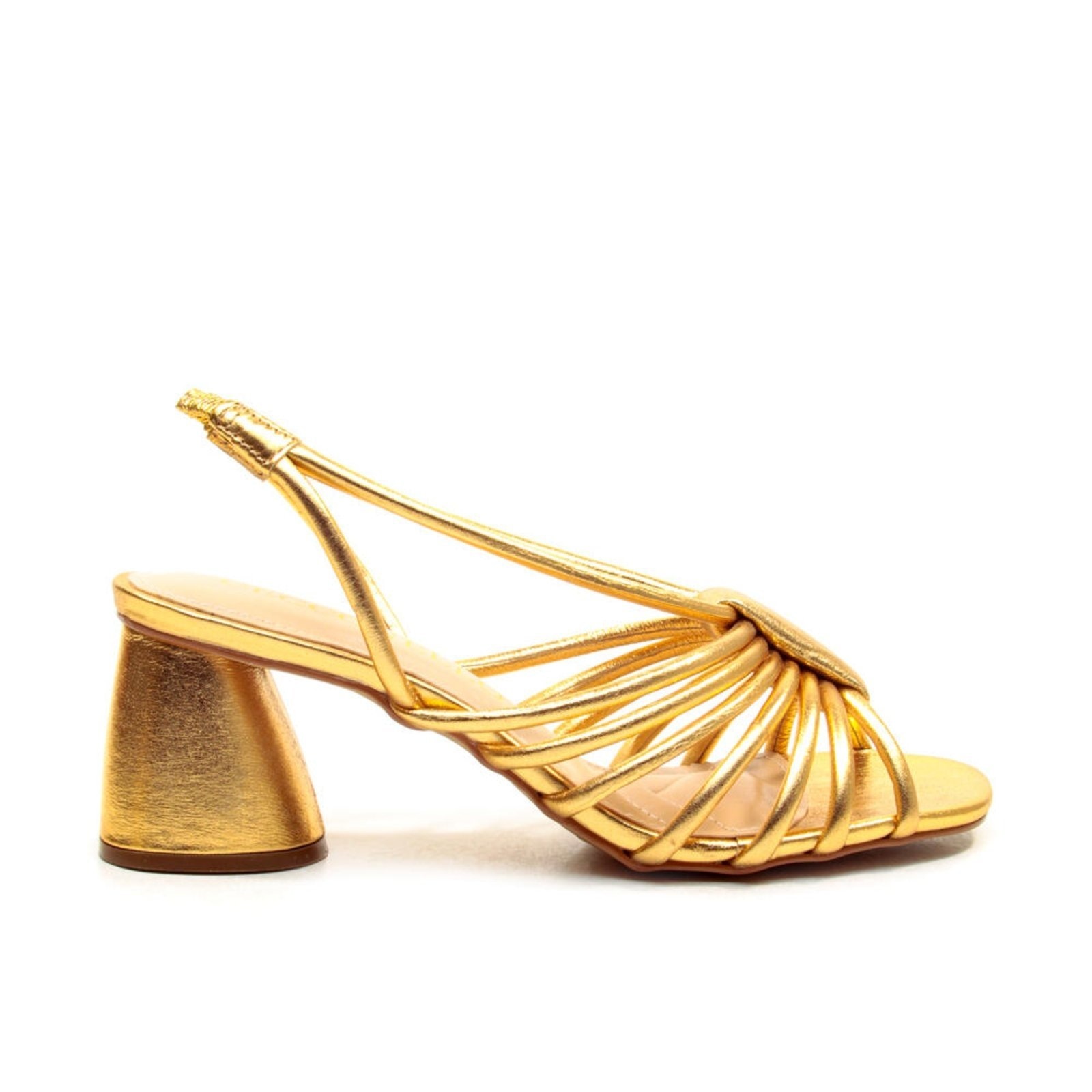 Imagem principal Sandália Couro Ouro Salto Médio Cecconello 2511005-1 Cecconello dourado