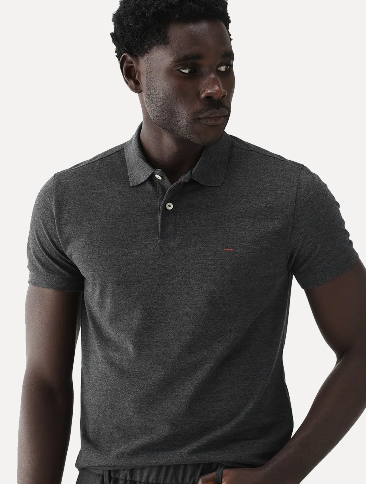 Imagem principal Polo Aramis Masculina Basic Piquet Dark Logo Mescla Aramis grafite