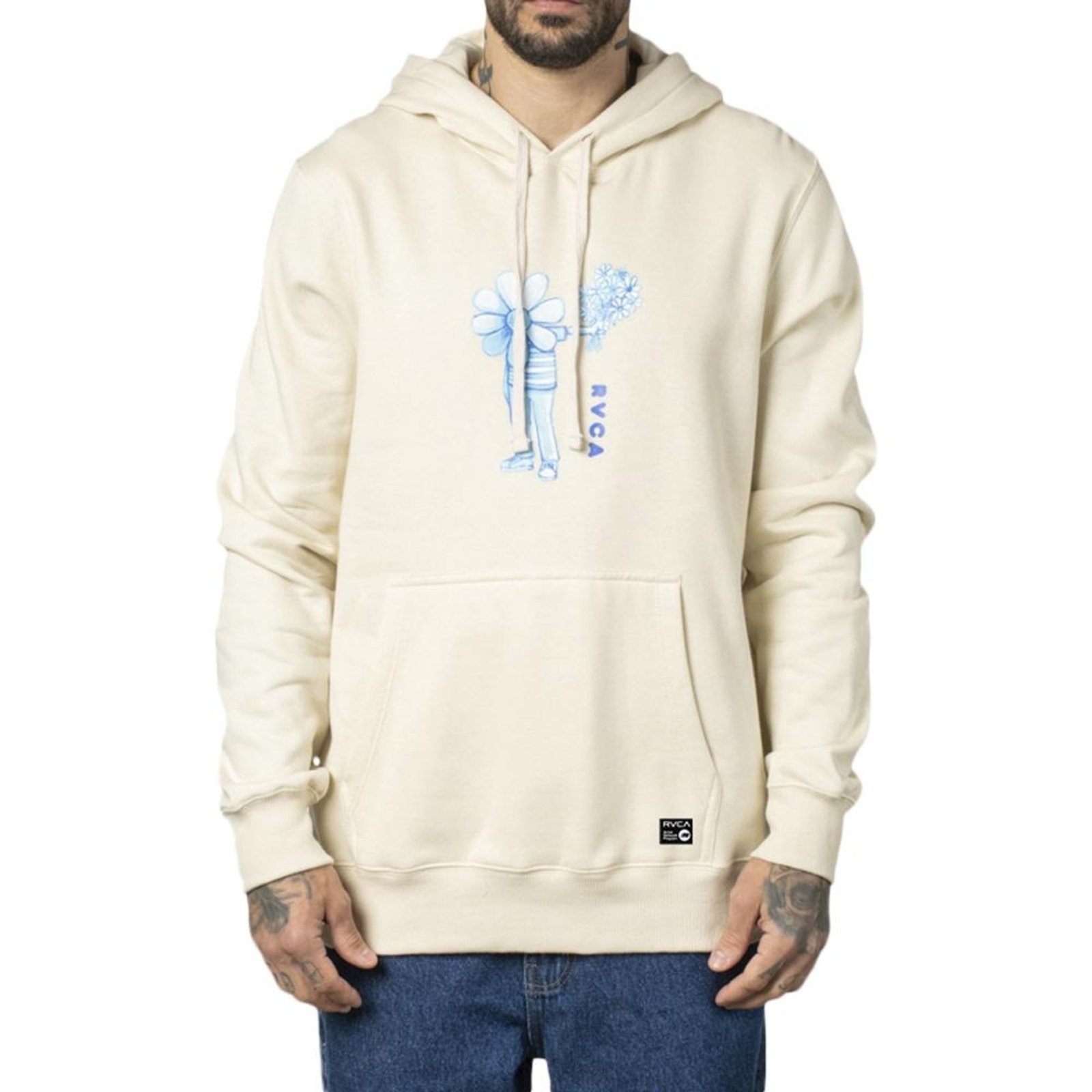 Imagem principal Moletom RVCA Canguru Flower Friend WT23 Masculino Areia RVCA bege