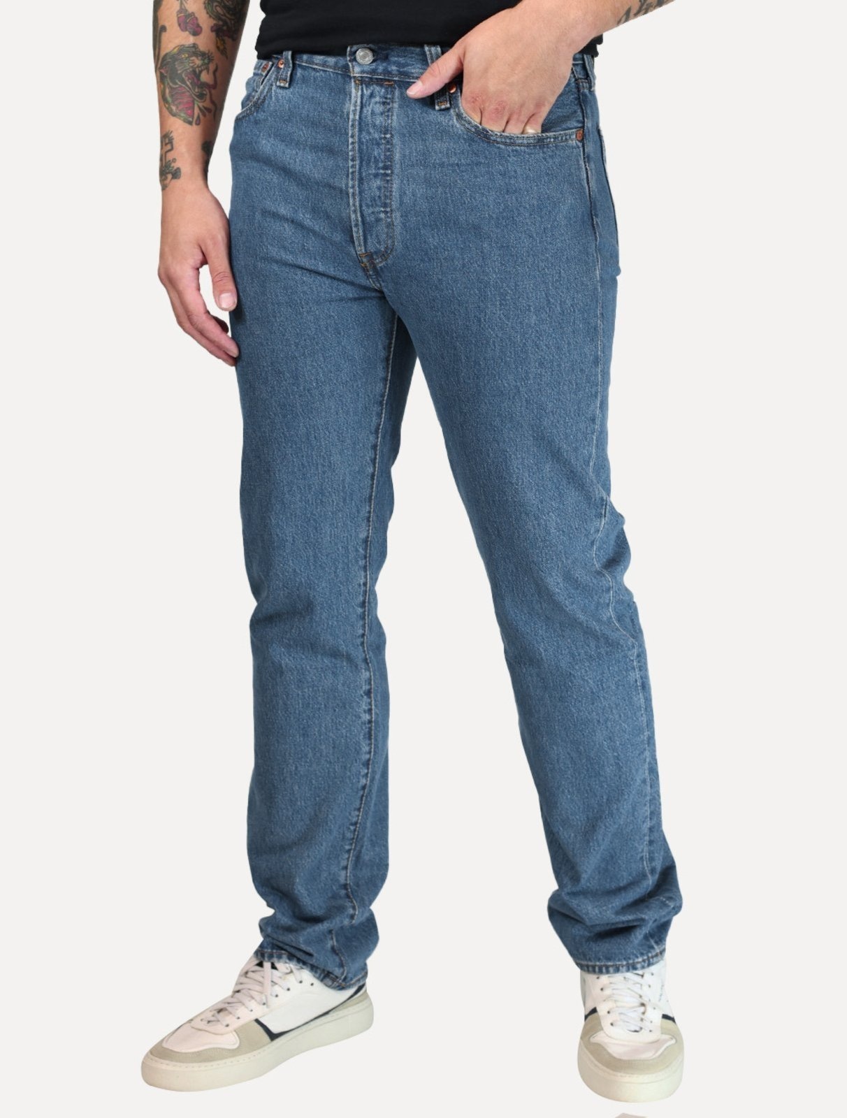 Imagem principal Calça Jeans Levis Masculina 501 Original Azul Médio Levis preto azul