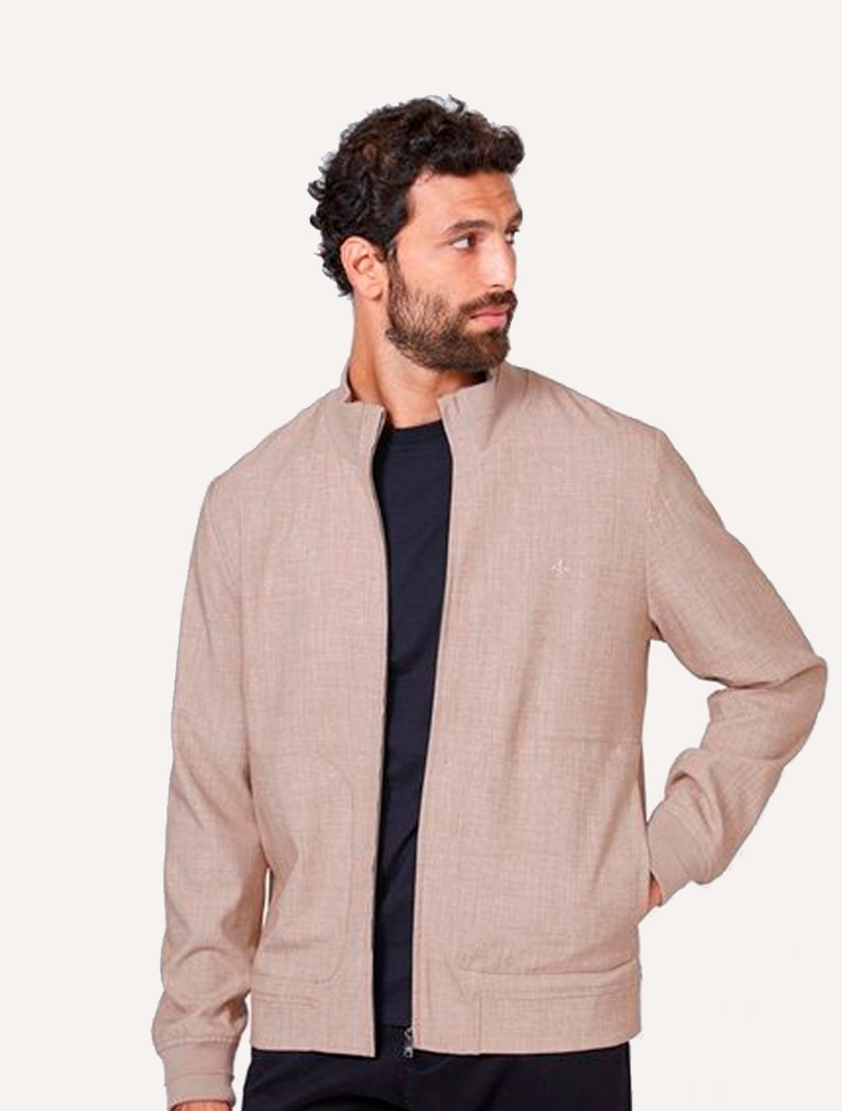 Imagem principal Jaqueta Dudalina Masculina Bomber Alfaiataria Mescla Dudalina cáqui