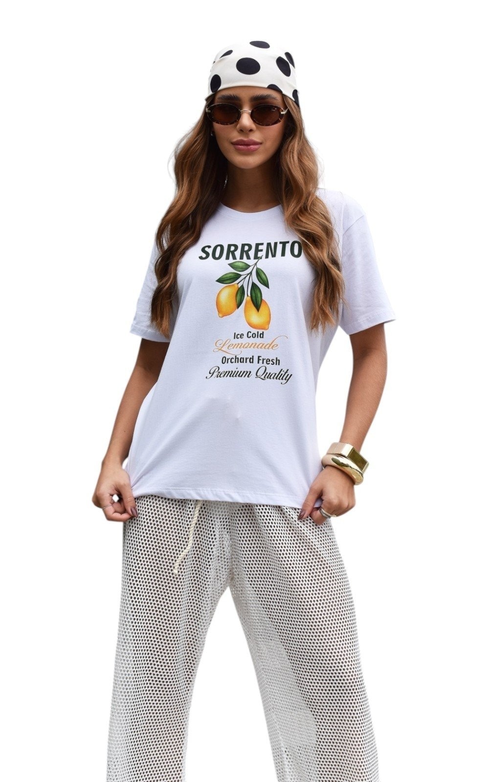 Imagem principal Camiseta Feminina Cianitas Branca Estampa Sorrento Lemonade Cianitas branco