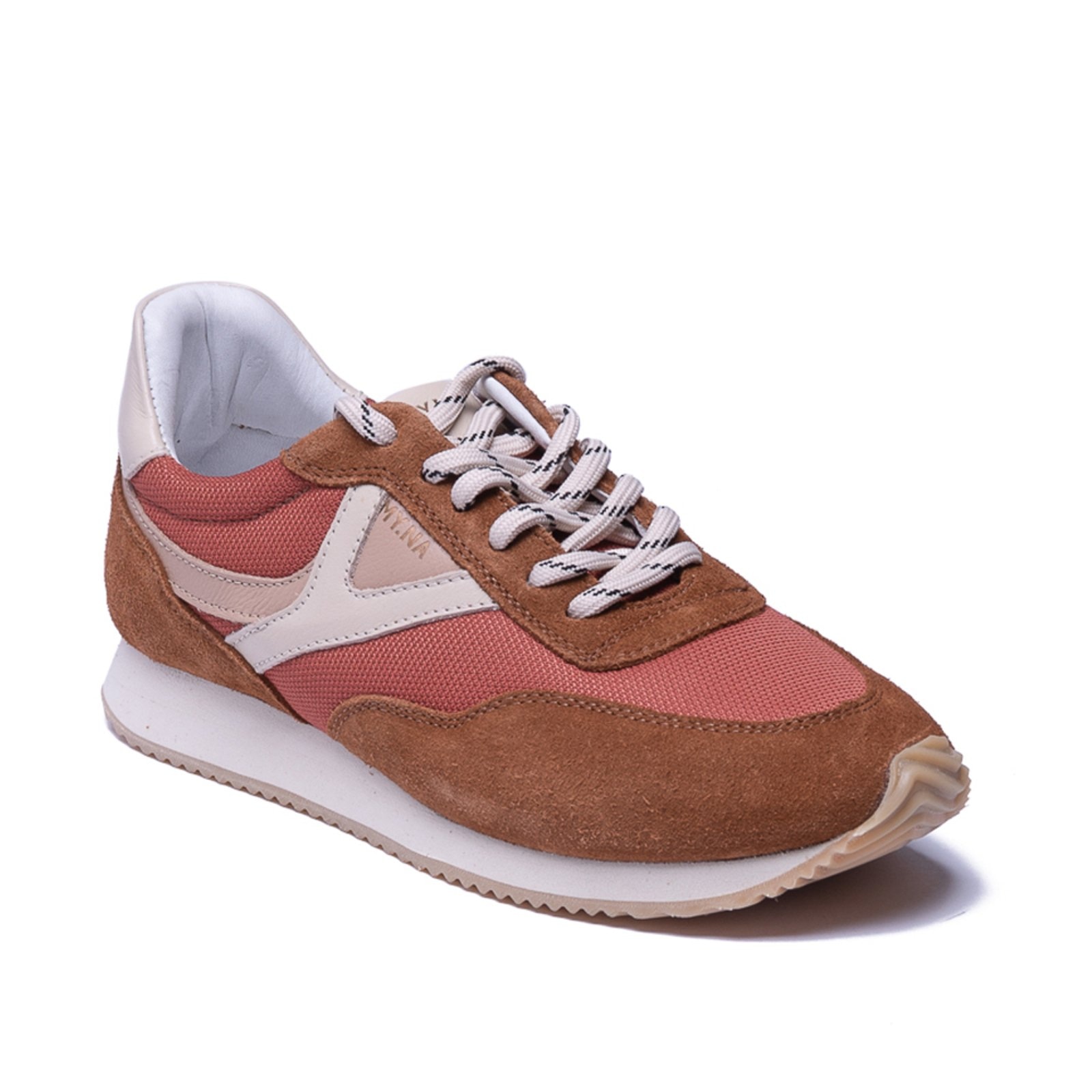 Imagem principal Tênis MY.NA Y9 Couro Legítimo Marrom com Detalhes em Off White MY.NA marrom white