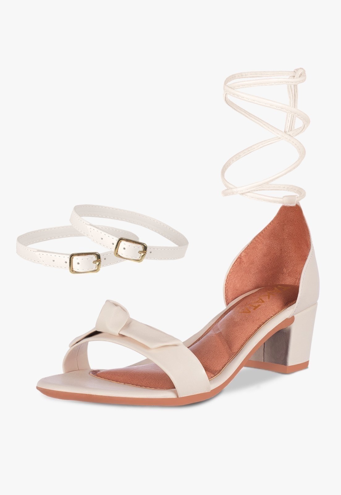 Imagem principal Sandália Feminina Salto Quadrado Bloco Baixo Tira Laço Nó Offwhite TAKATA BY RAFAEL TAKATA off-white offwhite