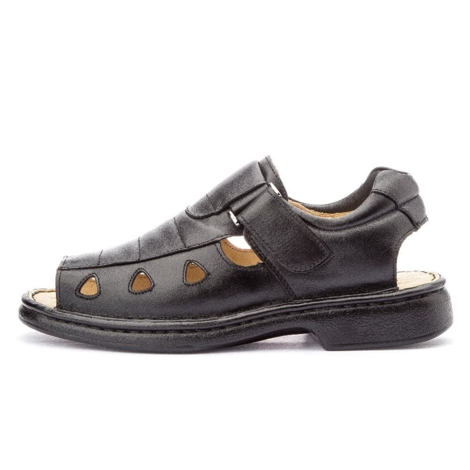 Imagem principal Sandália Clube do Sapato de Franca de Couro Antistress Conforto DFT Turim Preta Clube do Sapato de Franca preto