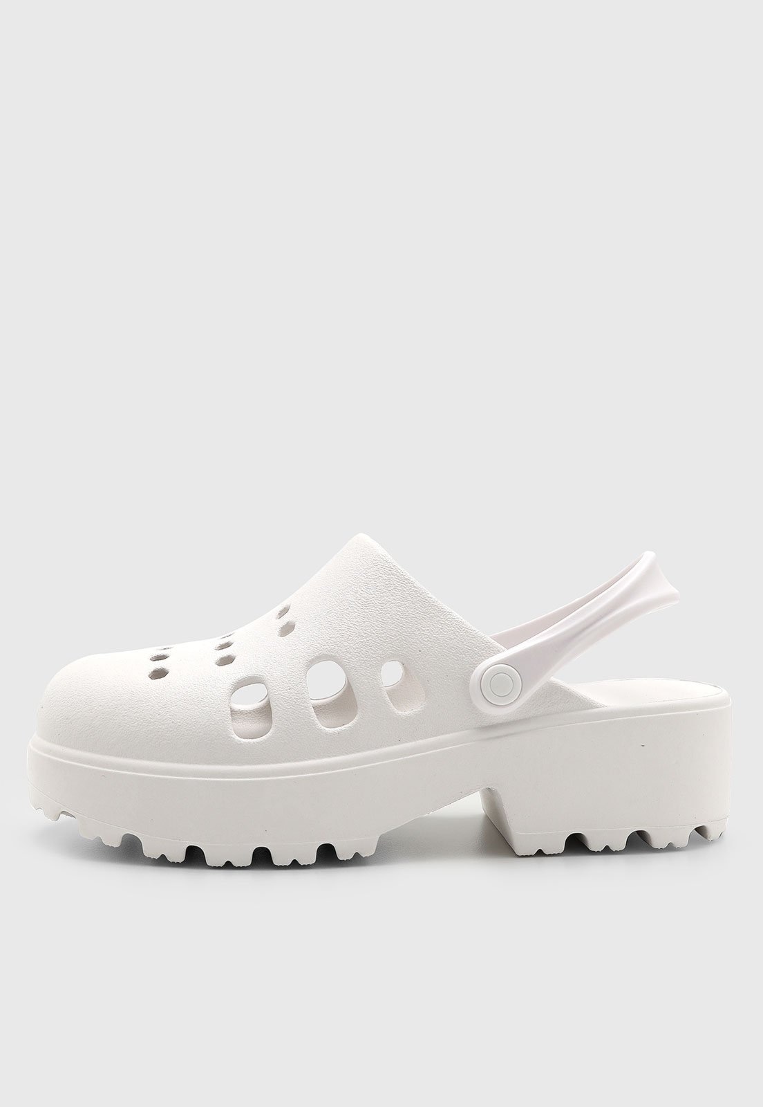 Imagem principal Sandália Feminina Moleca Salto Médio Recortes Vazados Branca MOLECA branco