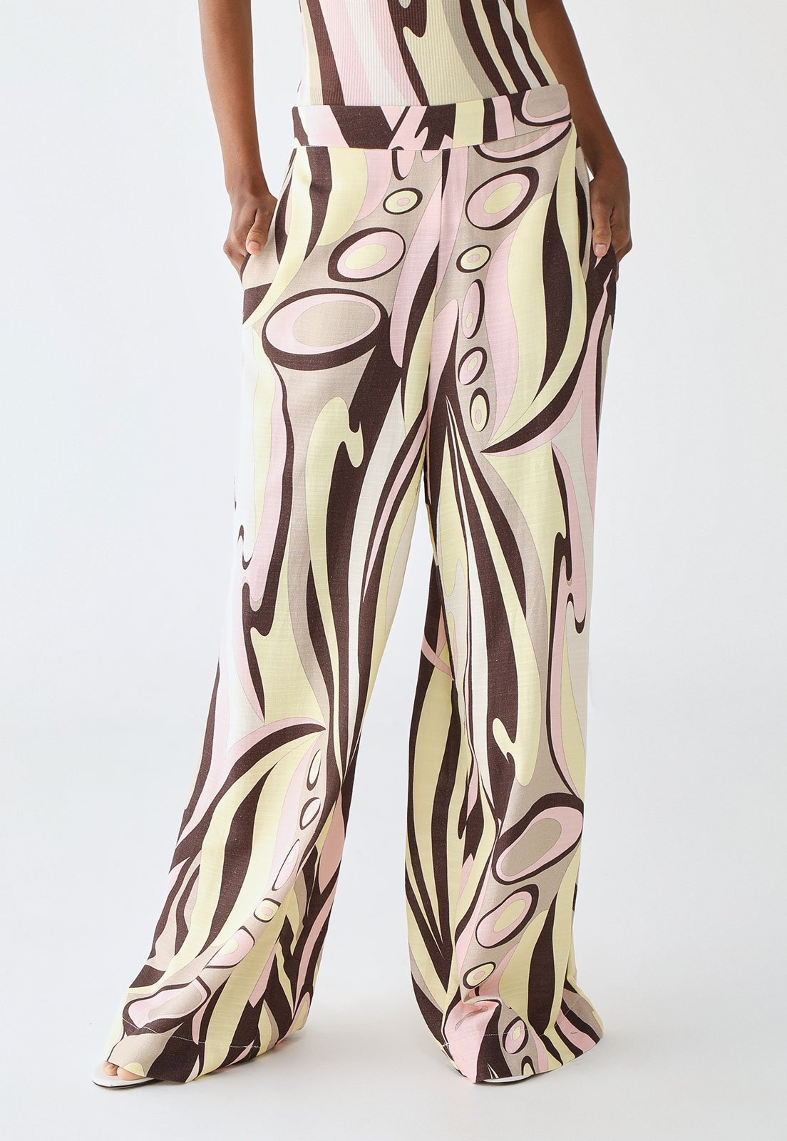 Imagem principal Calça Lança Perfume Wide Leg Estampada Off-White Lança Perfume off-white white