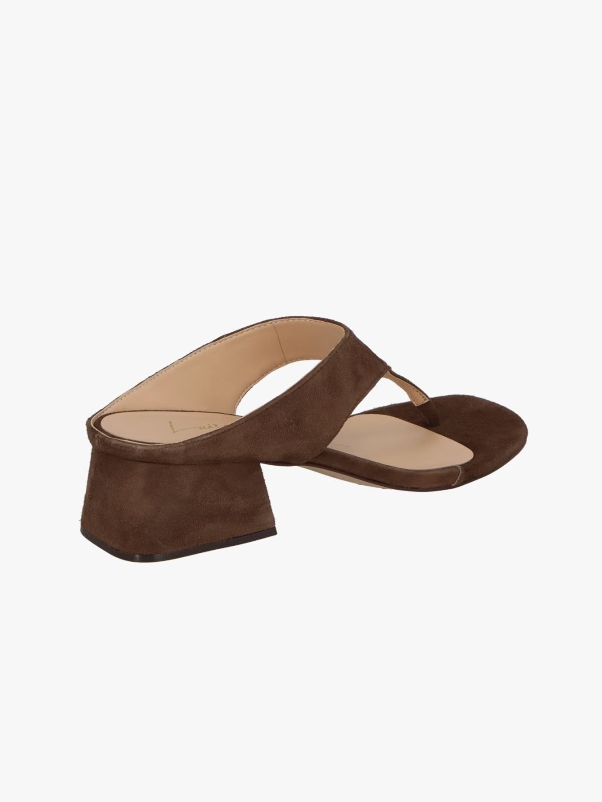 Imagem principal Sandália de Dedo Salto Bloco Médio Camurça Café Luiza Barcelos marrom