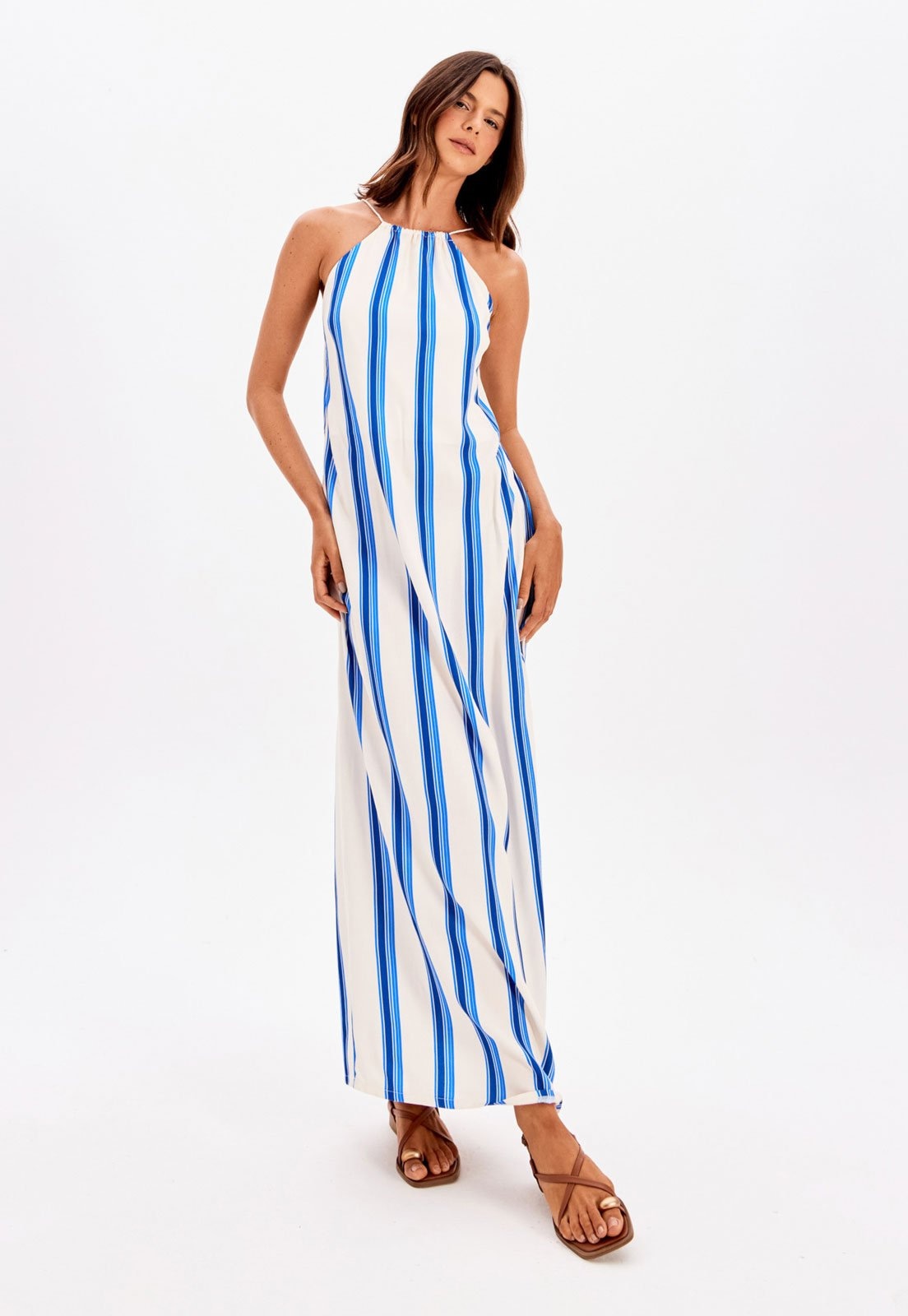 Imagem principal Vestido My Favorite Longo Listrado com Lenço Off-White My Favorite off-white white