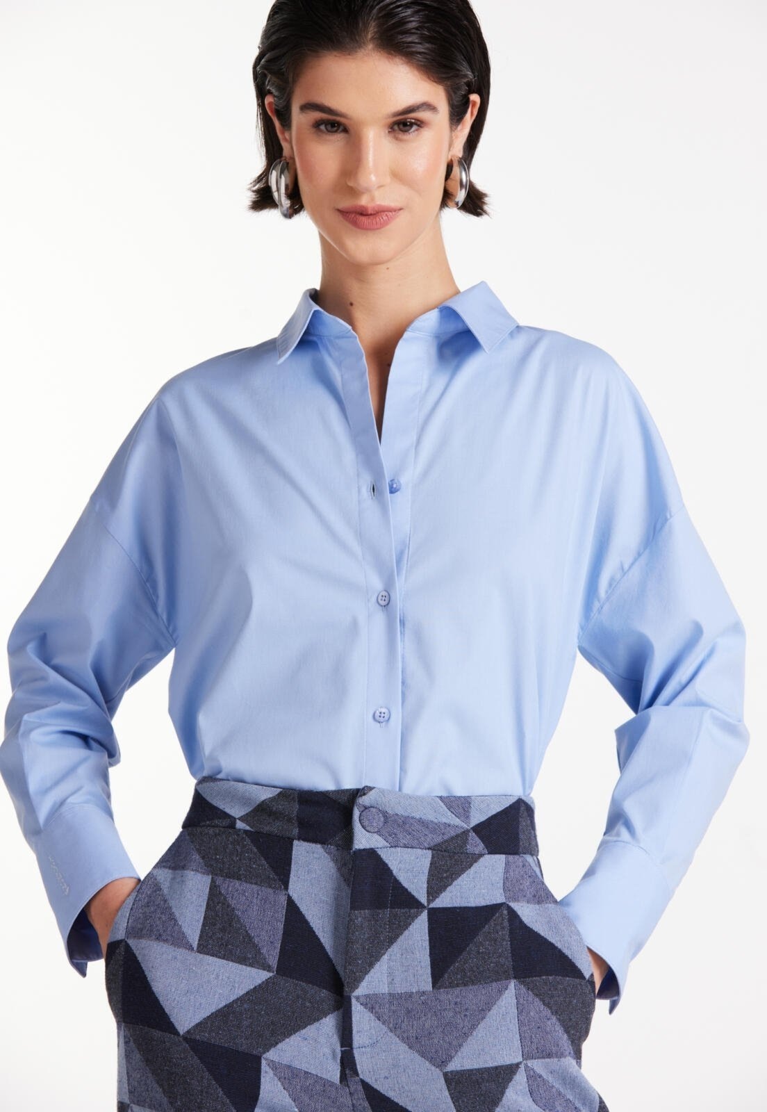 Imagem principal Camisa Tricoline Manga Longa Traymon Claro - Gg Traymon azul