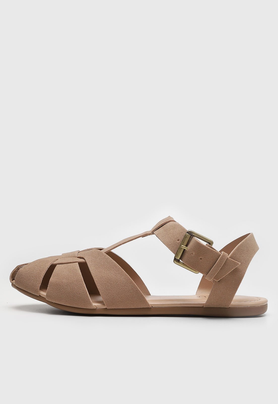 Imagem principal Rasteira Feminina VIA UNO Fechada Tiras Cruzadas VIA UNO bege