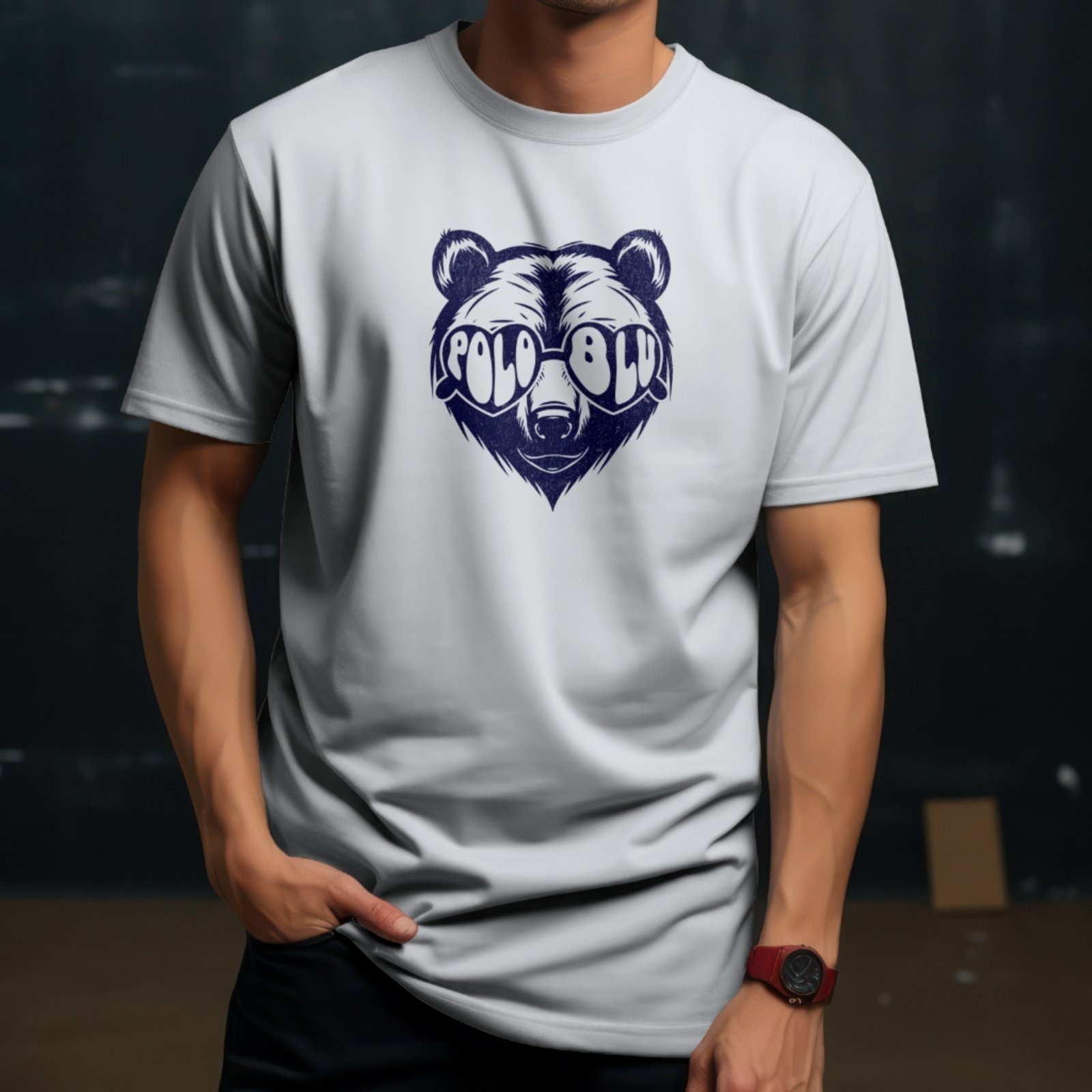 Imagem principal Camisa Camiseta Masculina Moderna Polo Blu Malha Algodão Branca do P ao Polo Blu branco blu