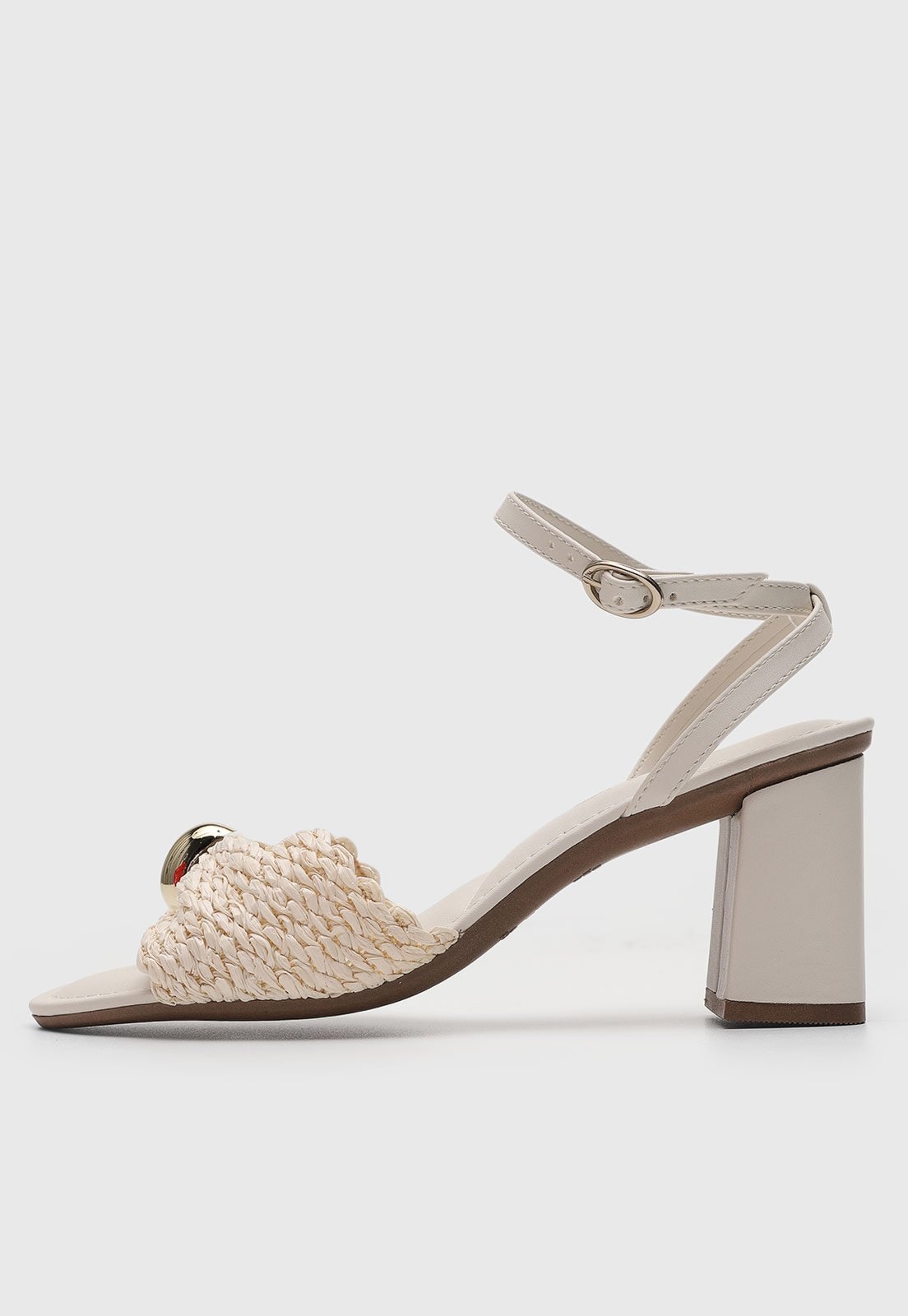 Imagem principal Sandália Feminina VIA UNO Salto Bloco Tramado Off-White VIA UNO off-white white