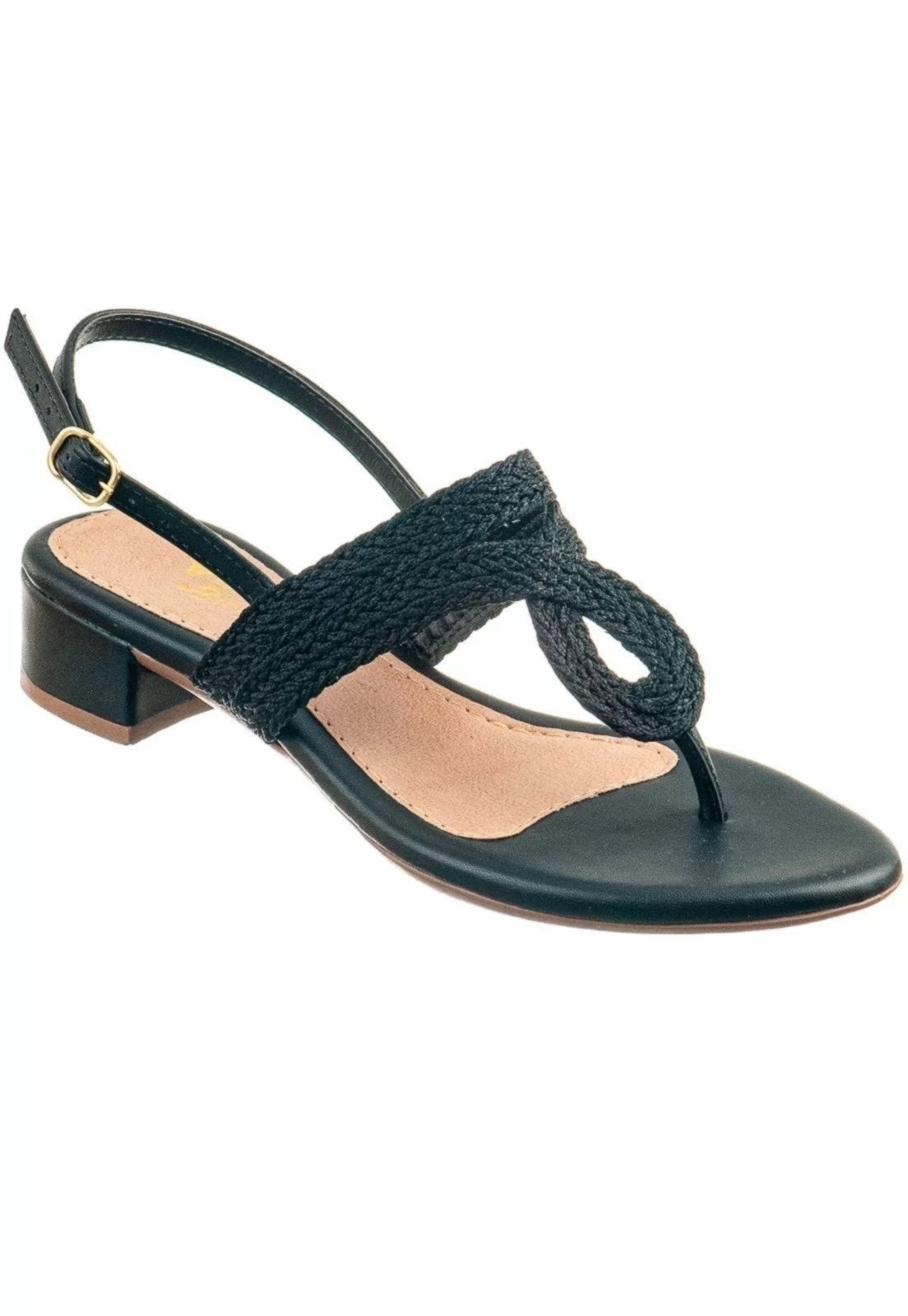 Imagem principal Sandália com Saltinho Baixo Quadrado Via Birigui com Trisse VIA BIRIGUI preto