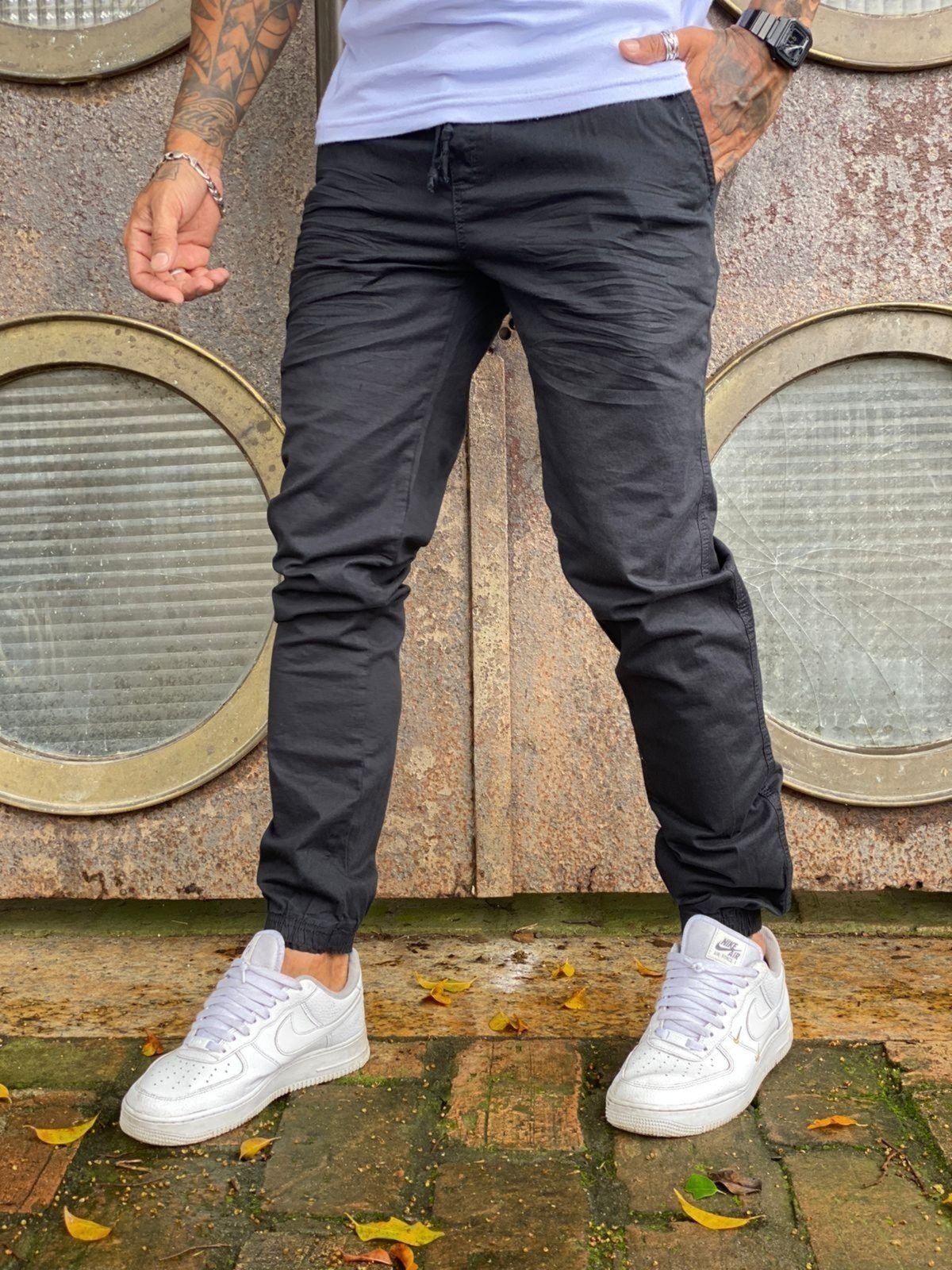 Imagem principal Calça Masculina Jogger Sarja Alleppo Jeans Dublin Alleppo Jeans preto