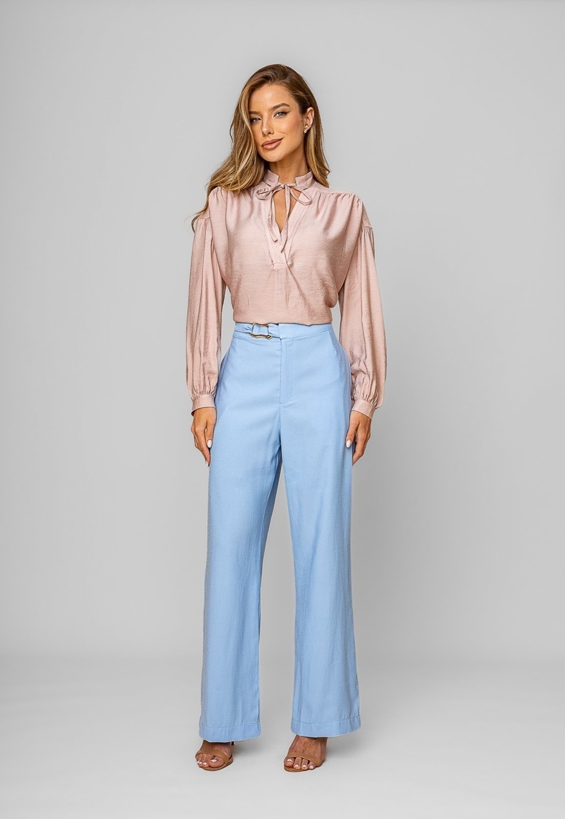 Imagem principal Calça Reta Alfaiatada Com Cinto Salvatore Salvatore Fashion azul