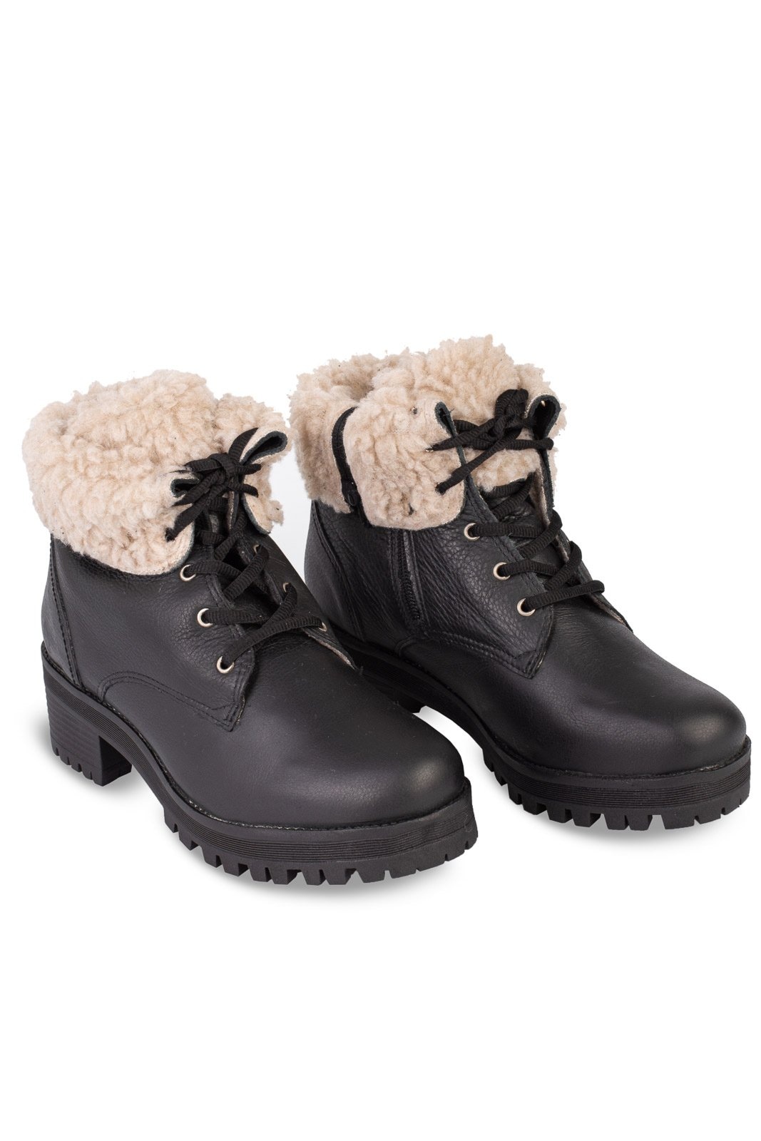 Imagem principal Coturno Andrea Vinci feminino de couro forrada em pelo 6943P Andrea Vinci preto