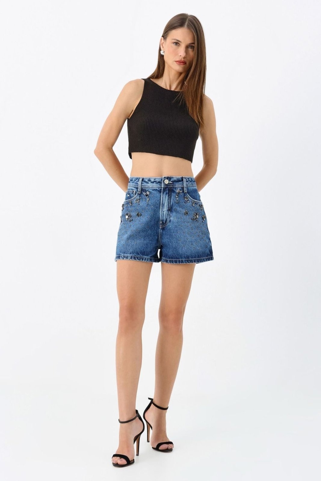 Imagem principal Short Classic Pedraria ACT FEMININO jeans