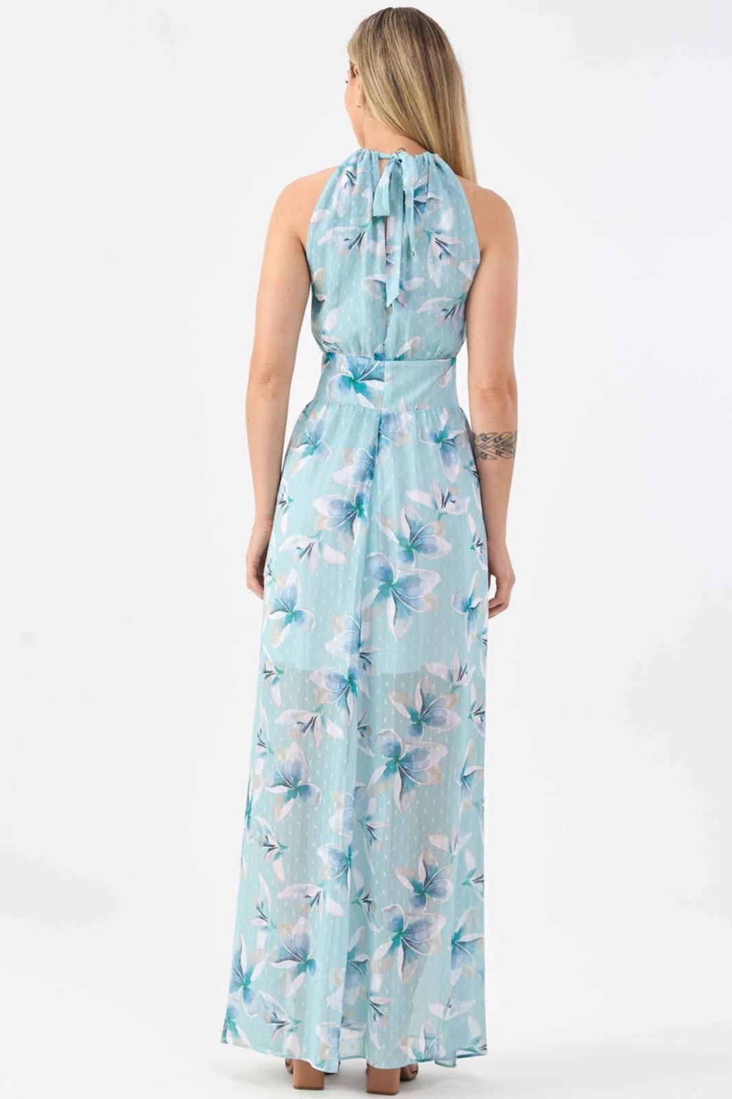 Imagem principal Vestido Longo PKS Frente Única Estampado Floral PKS azul