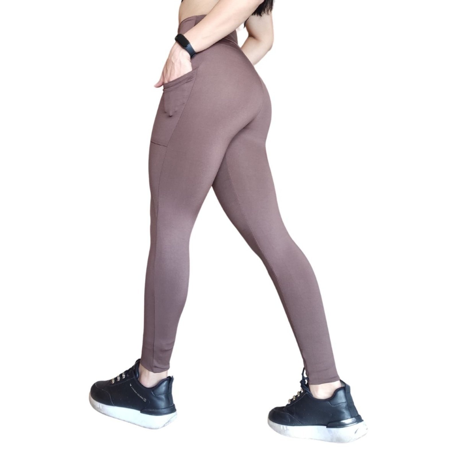Imagem principal Calça Legging Plus Size Heide Ribeiro Super Silver Bolso Marrom Heide Ribeiro marrom silver
