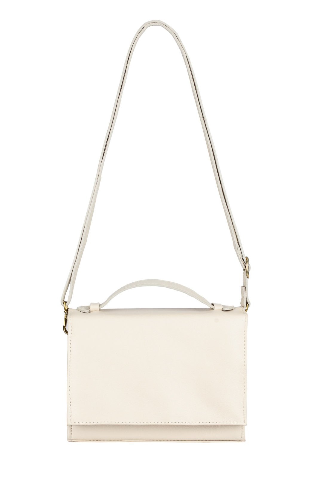 Imagem principal Bolsa pequena transversal de couro liso Deise - Marfim Andrea Vinci azul