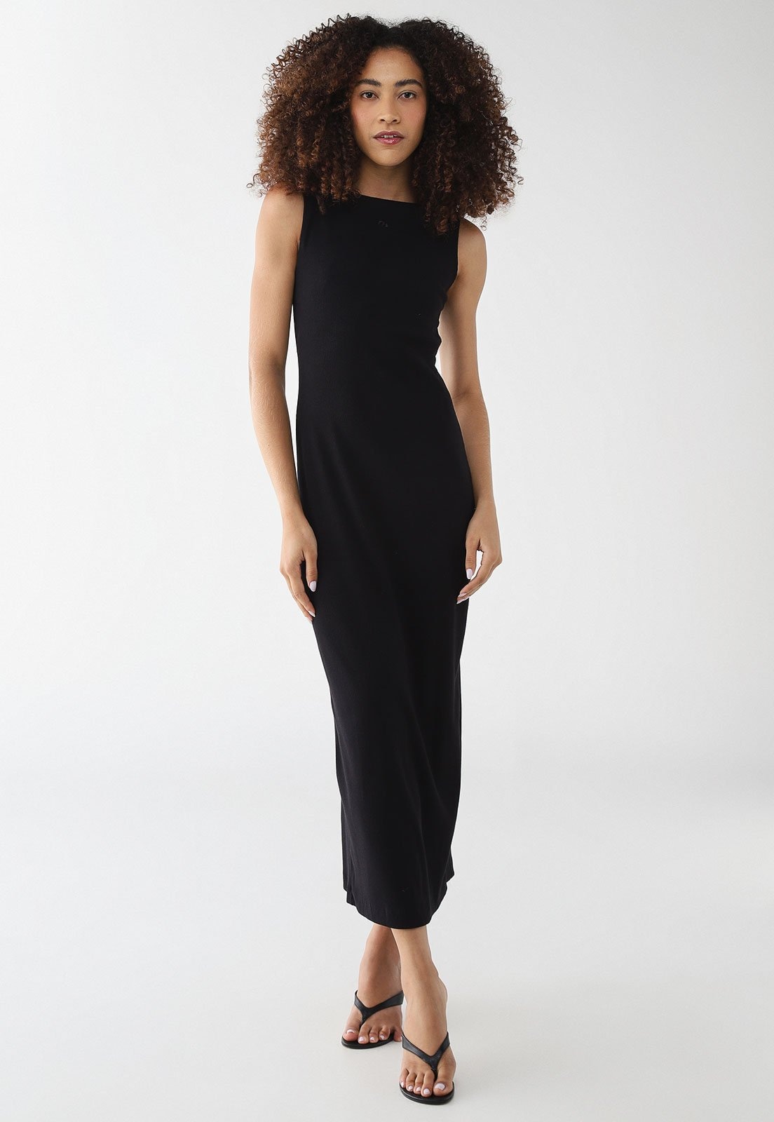 Imagem principal Vestido Feminino Colcci Midi Canelado Colcci preto