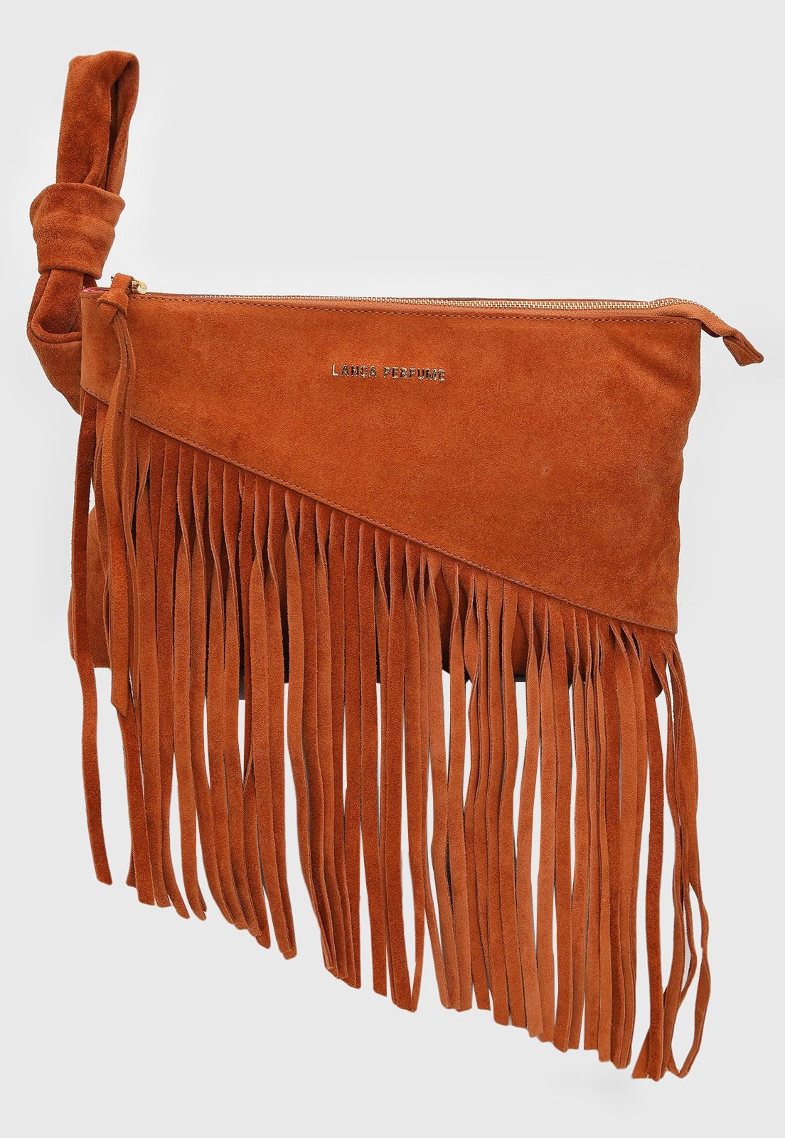 Imagem principal Bolsa Feminina Lança Perfume Franjas Aveludada Lança Perfume caramelo