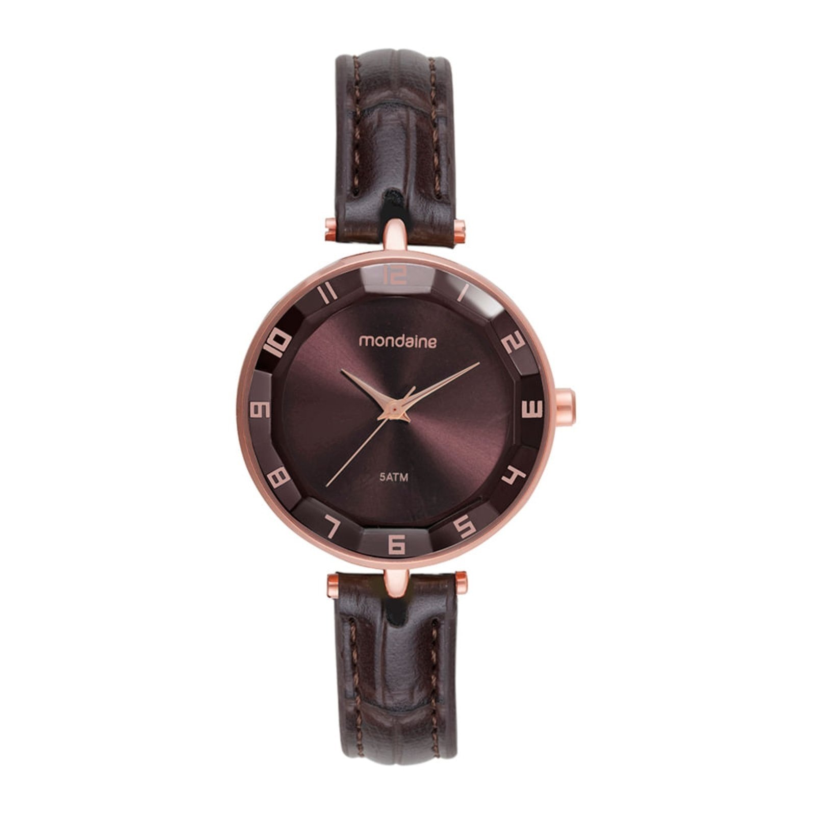 Imagem principal Relógio Feminino Vidro Facetado Rosé Mondaine marrom rosé