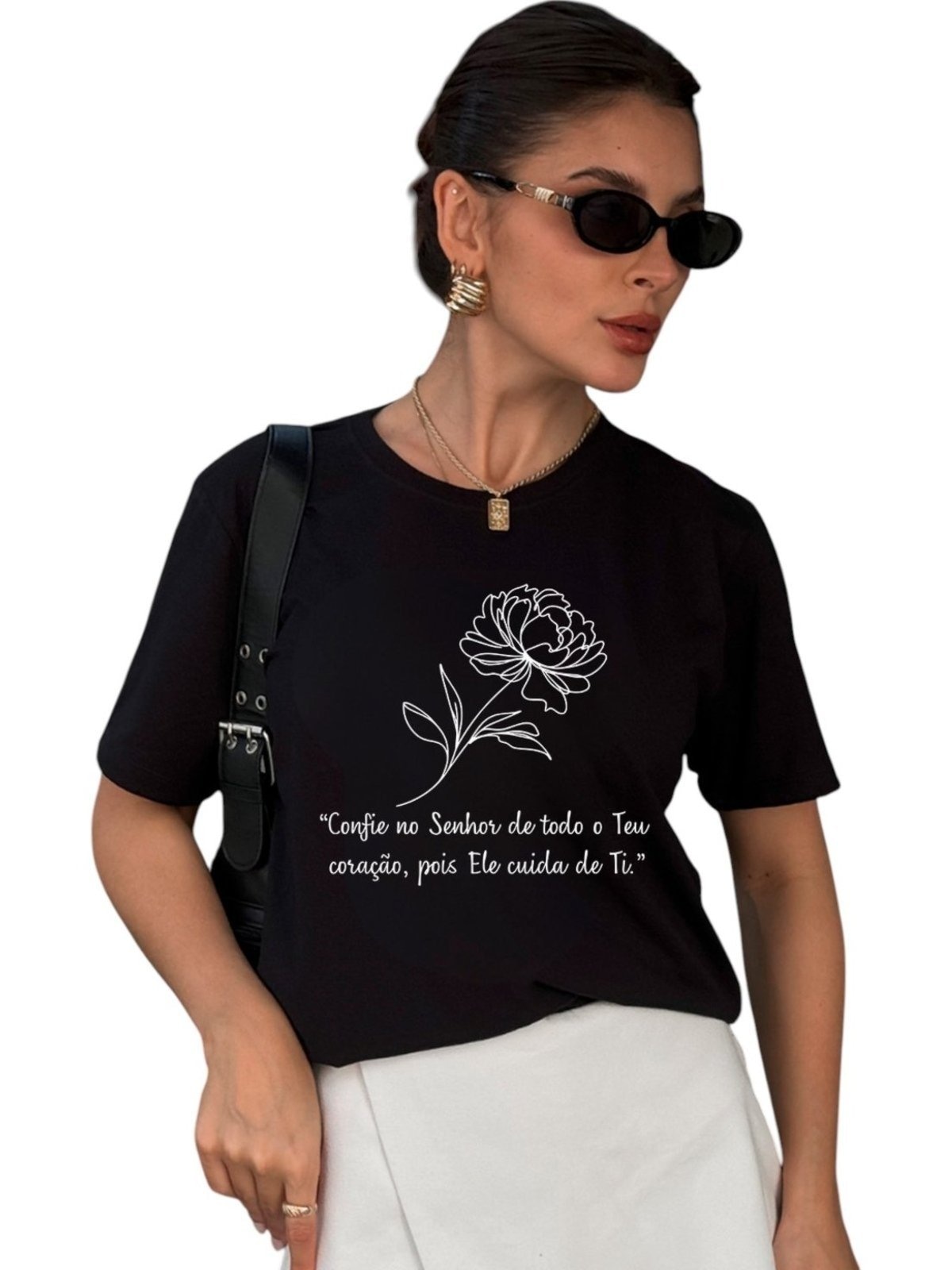 Imagem principal Camiseta Cianitas Preta Estampa Confie No Senhor Cianitas preto