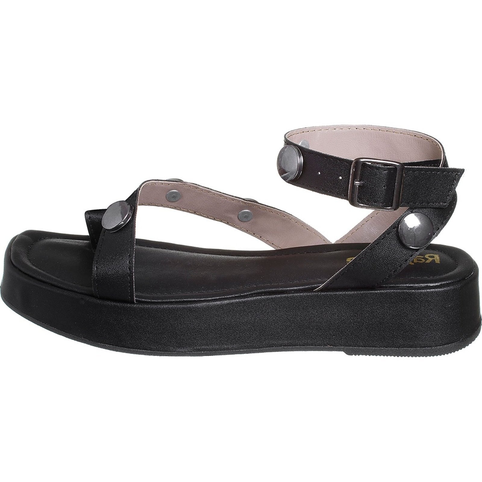 Imagem principal Sandália Feminina Plataforma Papete Flatform Fivela Preta Angipé preto