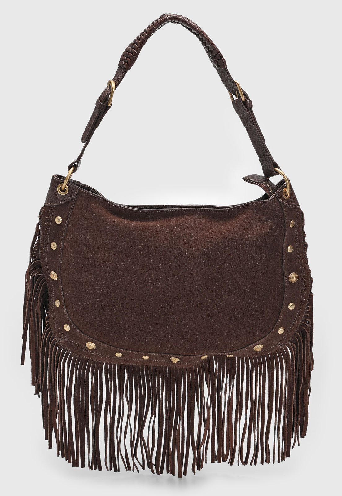 Imagem principal Bolsa Grande Feminina Arezzo Franjas e Tachas Arezzo marrom