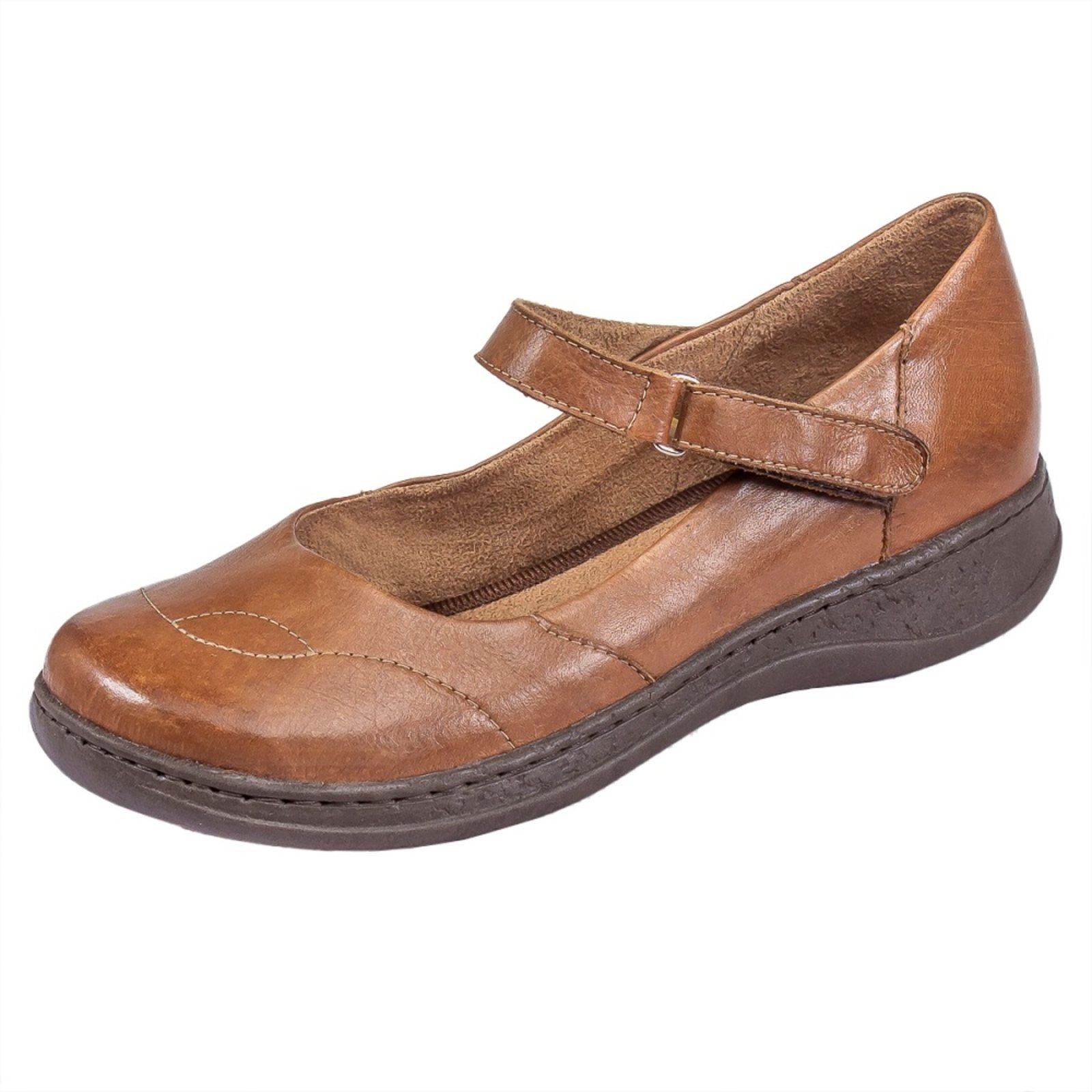 Imagem principal Sapato Boneca Serella Retrô Conforto Couro 7074v Serella bege/caramelo/castanho