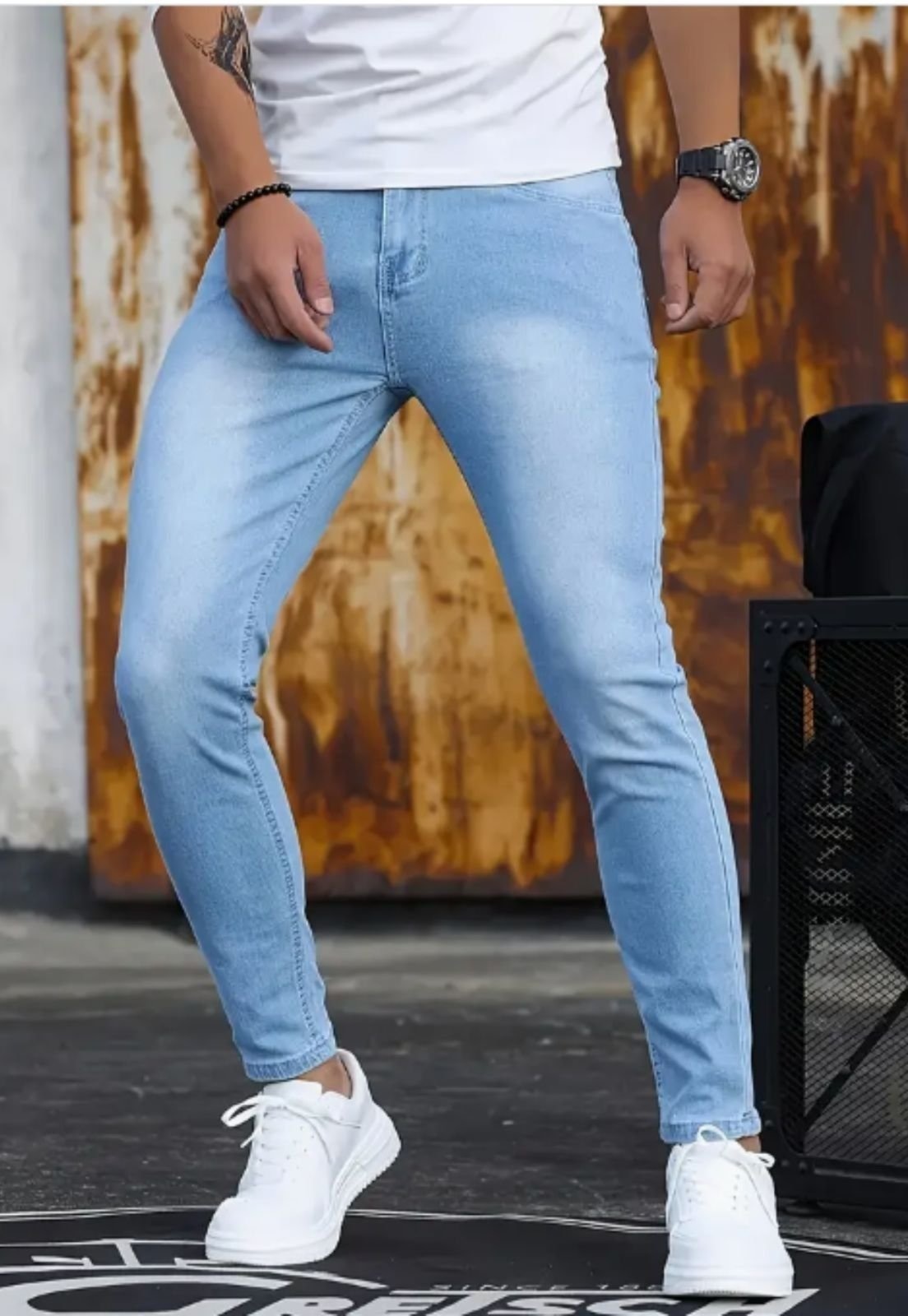 Imagem principal Calça Masculina Jeans Linha Premium Delave Claro ED E A E JEANS azul