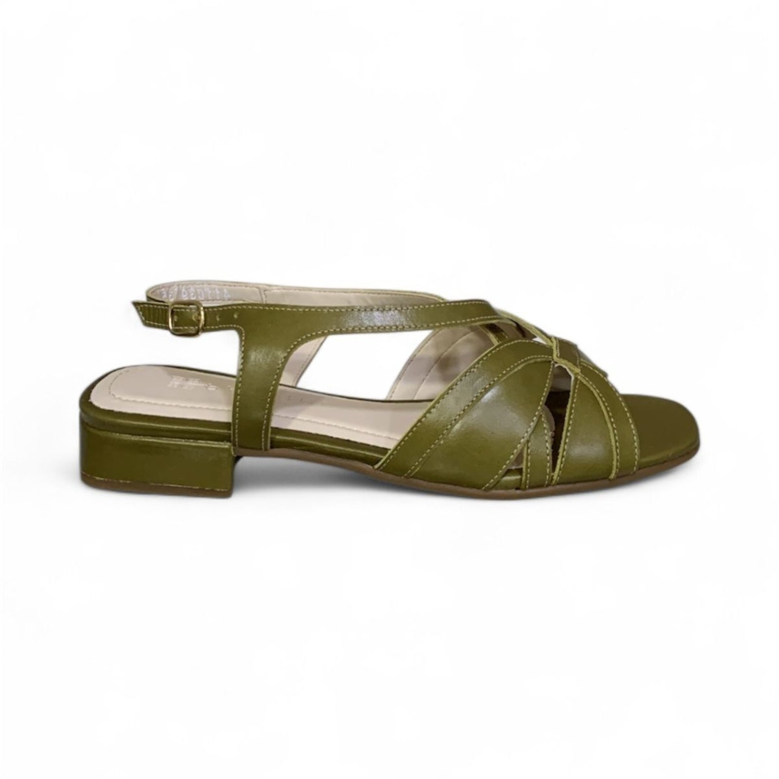 Imagem principal Sandália Feminina em Couro Salto Baixo Quadrado 411039 Moscardini verde