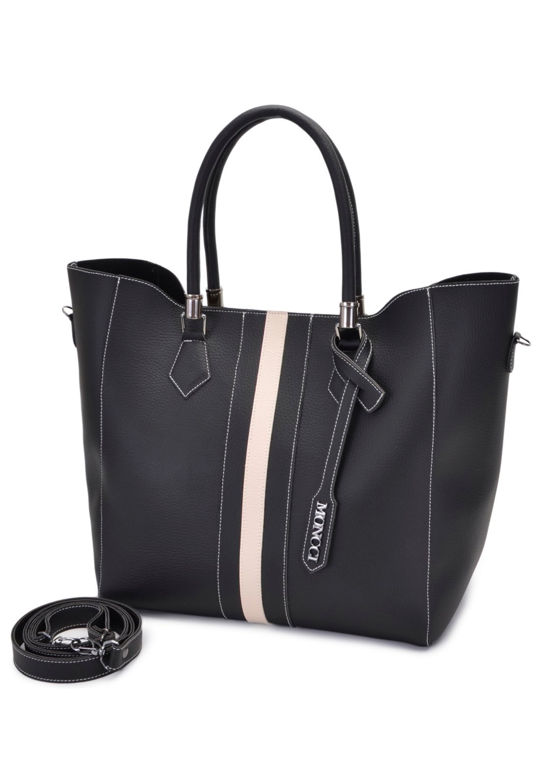 Imagem principal Bolsa Sacola Transversal Grande Moncci e MONCCI branco/multicolorido/preto