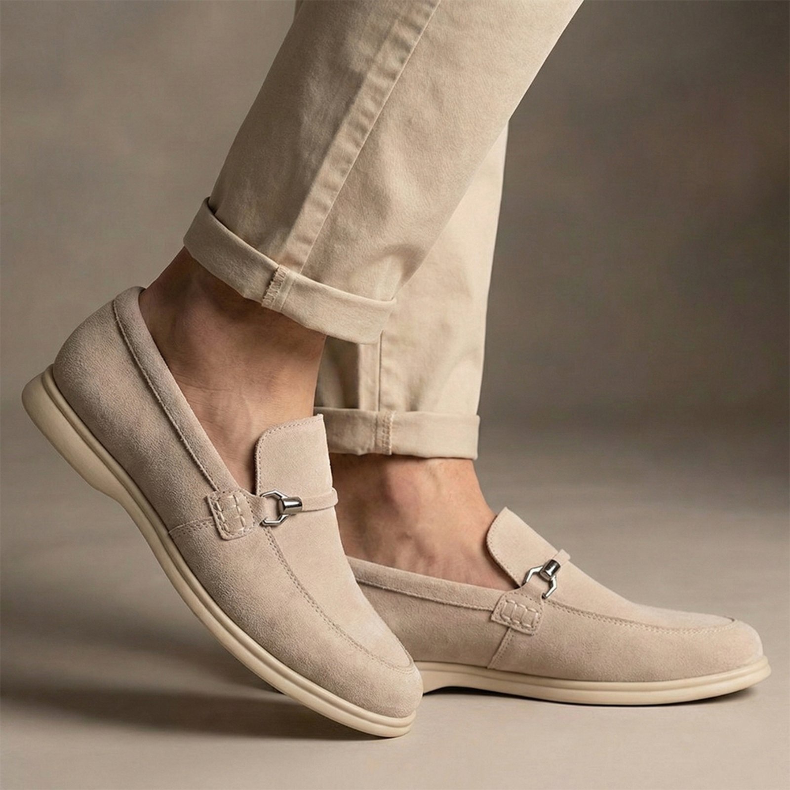 Imagem principal Sapato Masculino Loafer Capri Couro Genuíno Solado Reforçado Linho FRANCA GRIFFE off-white