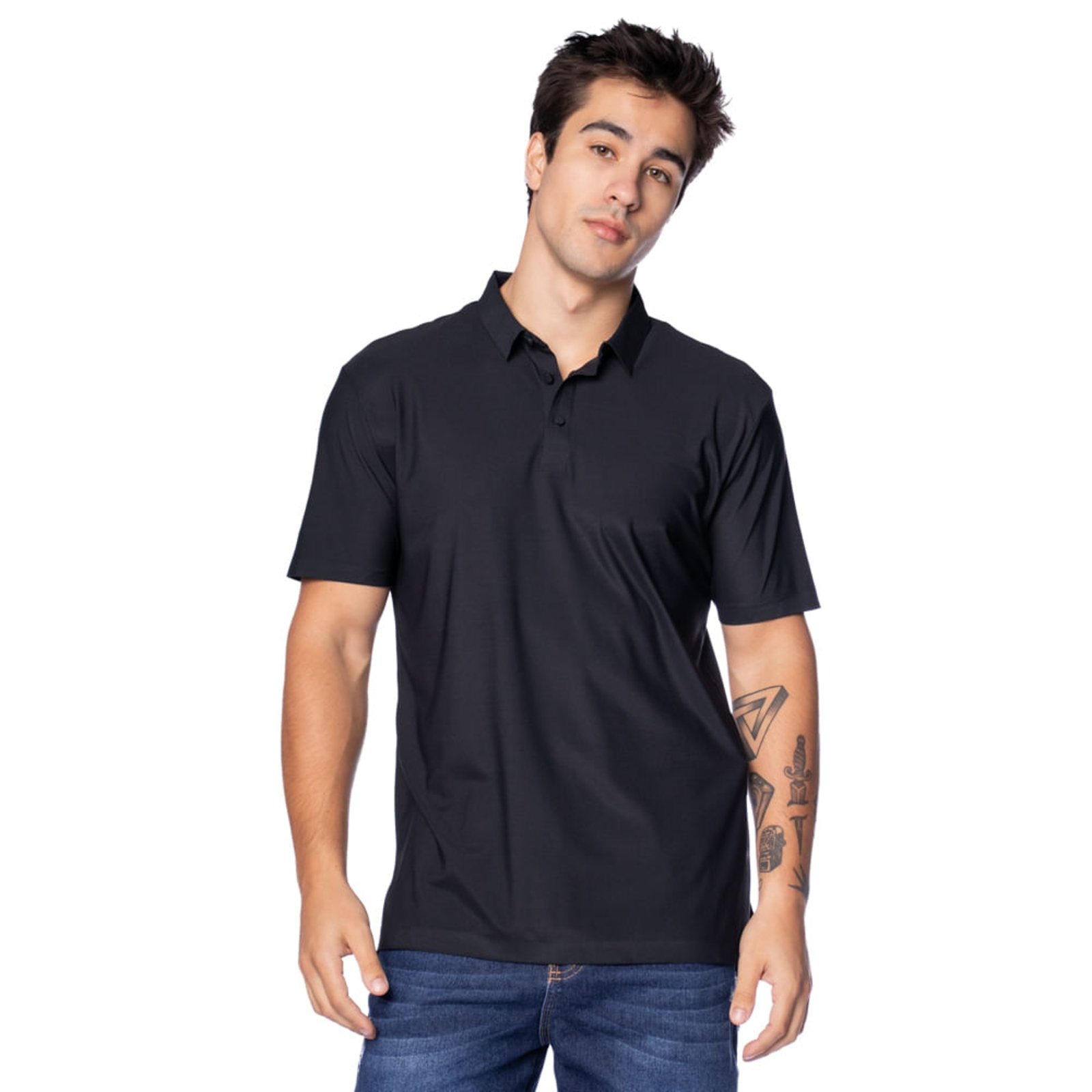 Imagem principal Polo Masculina Sea Surf Tecido Elástico Sea Surf preto