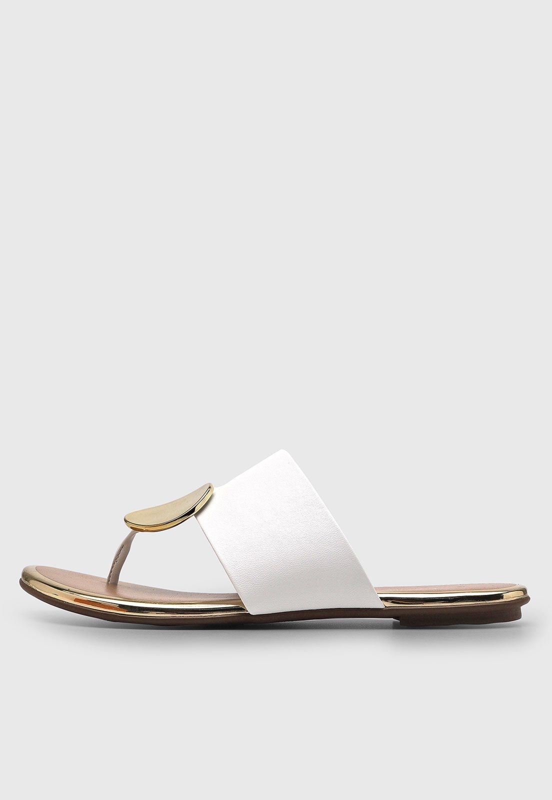 Imagem principal Rasteira Feminina Beira Rio Detalhe Metálico Branca BEIRA RIO branco