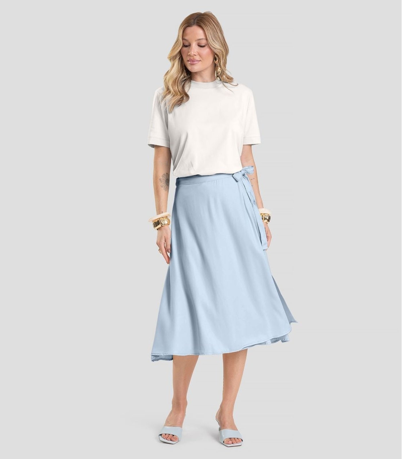 Imagem principal Saia Feminina Midi Envelope Dianna Dianna azul