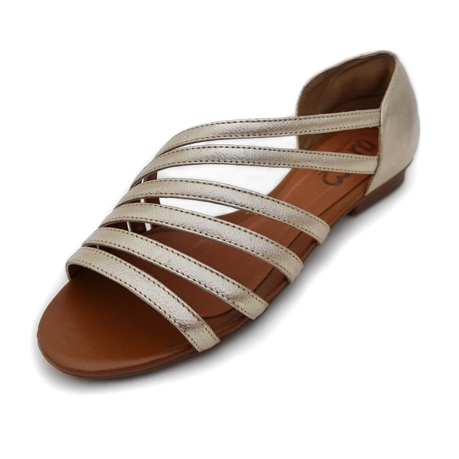 Imagem principal Sandália Rasteira em Couro Amo Calçados Romana Dourada Amo Calçados dourado